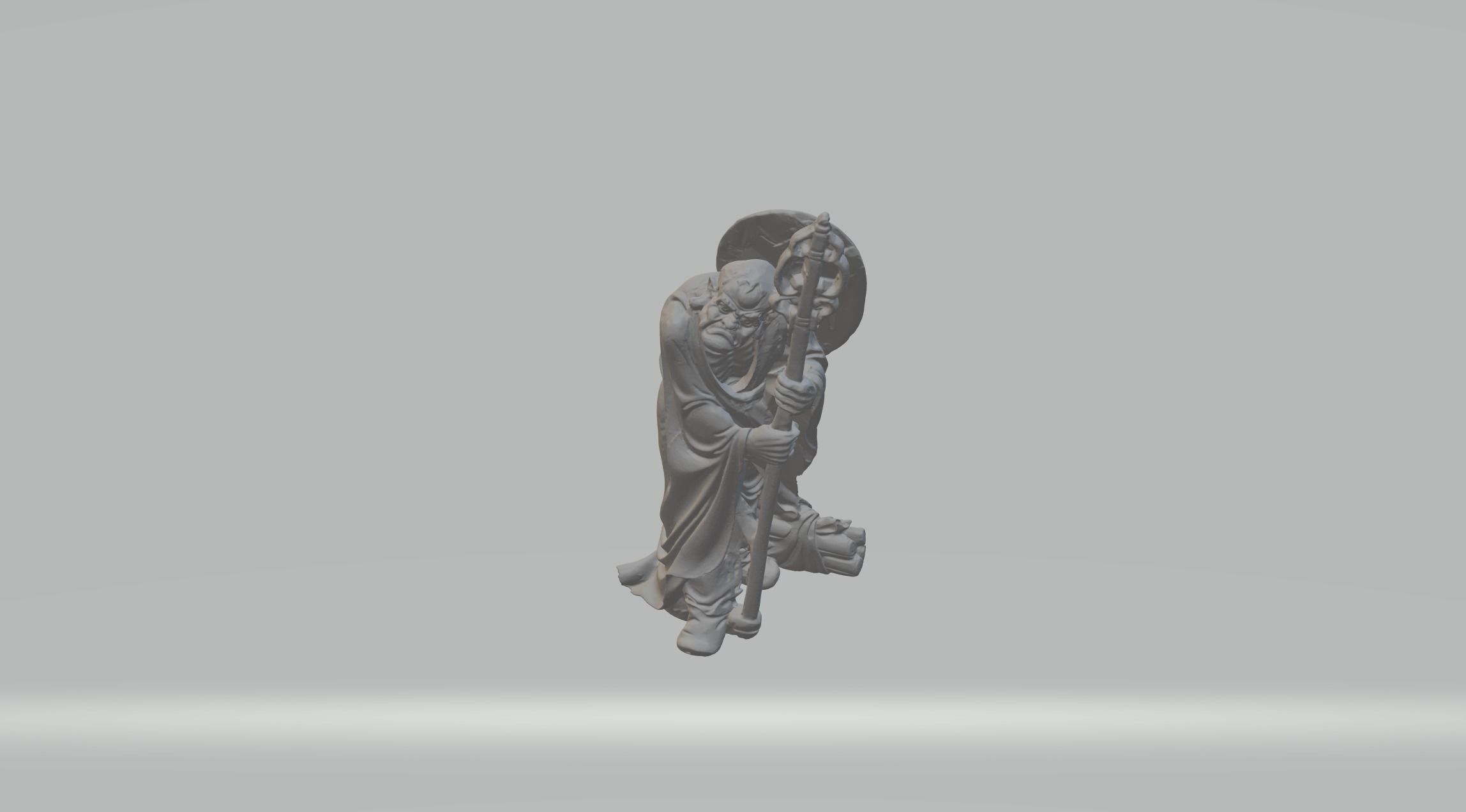 Arhat Buddhist Deity Statue 3D print model_4