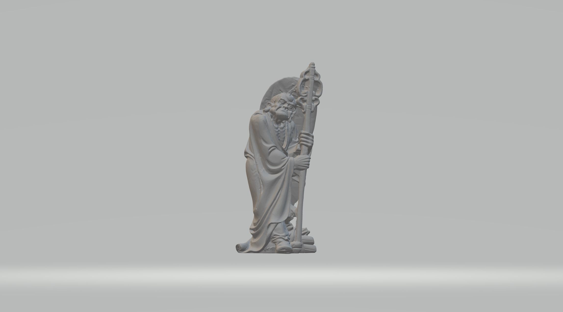Arhat Buddhist Deity Statue 3D print model_3