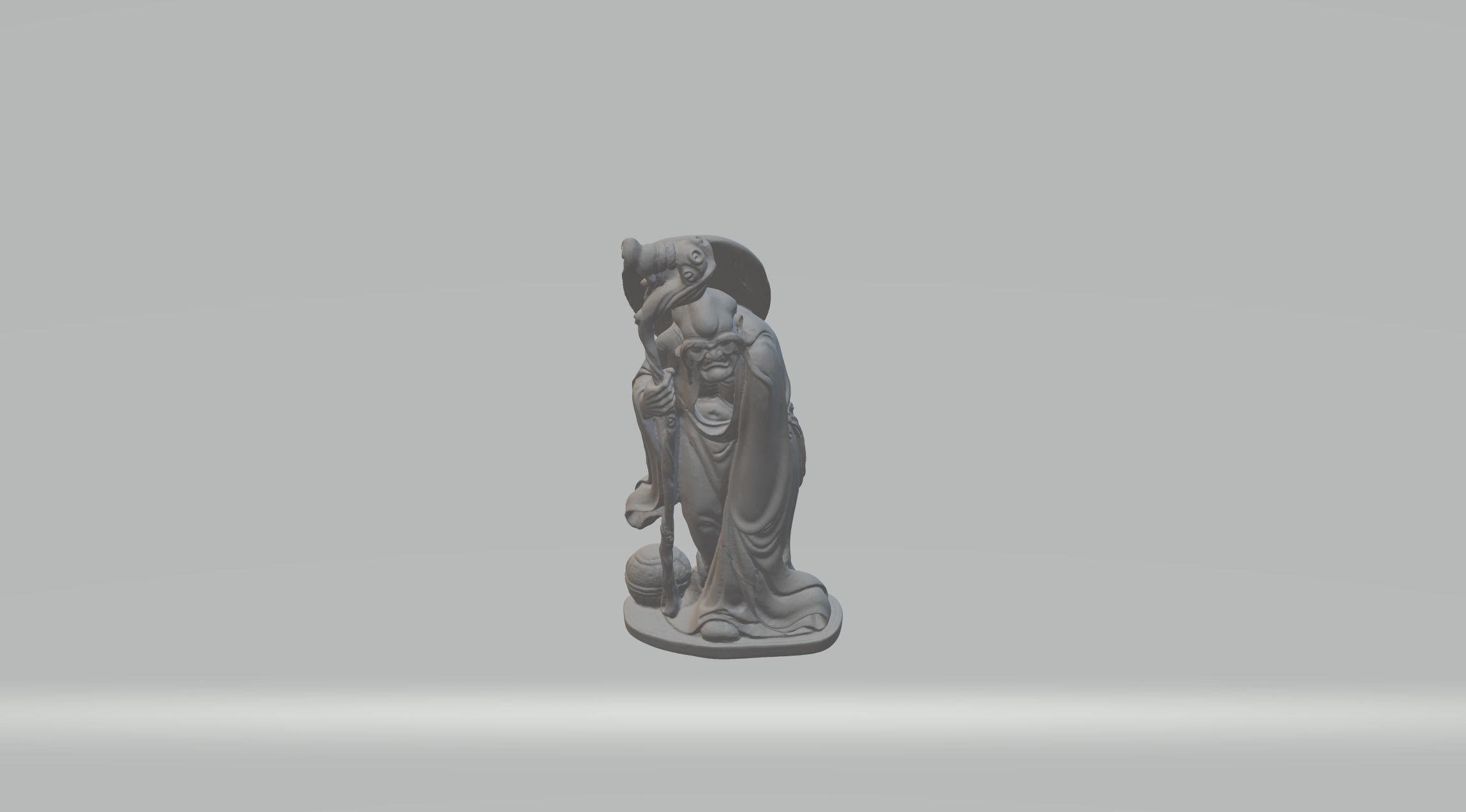 Arhat Buddhist Deity Statue 3D print model_4