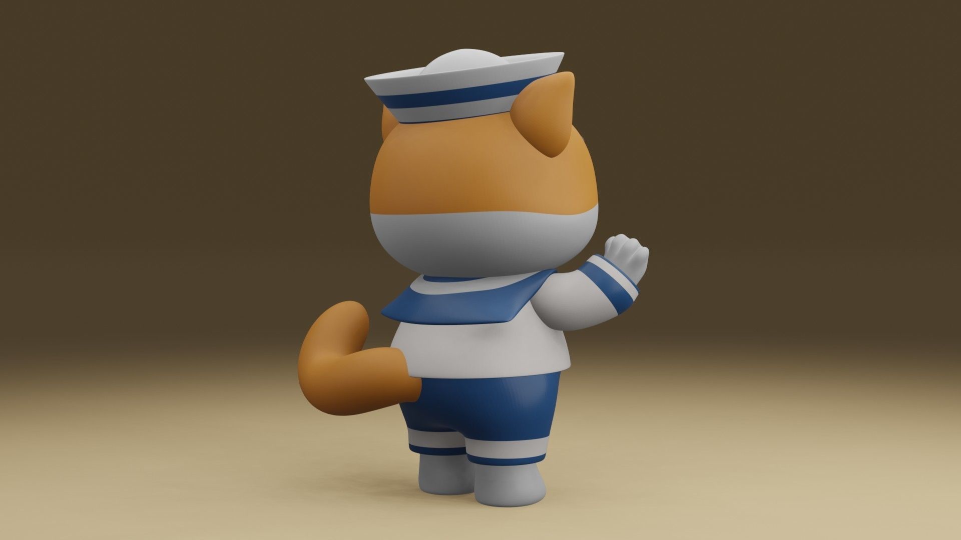 cat sailor 3D print model_10