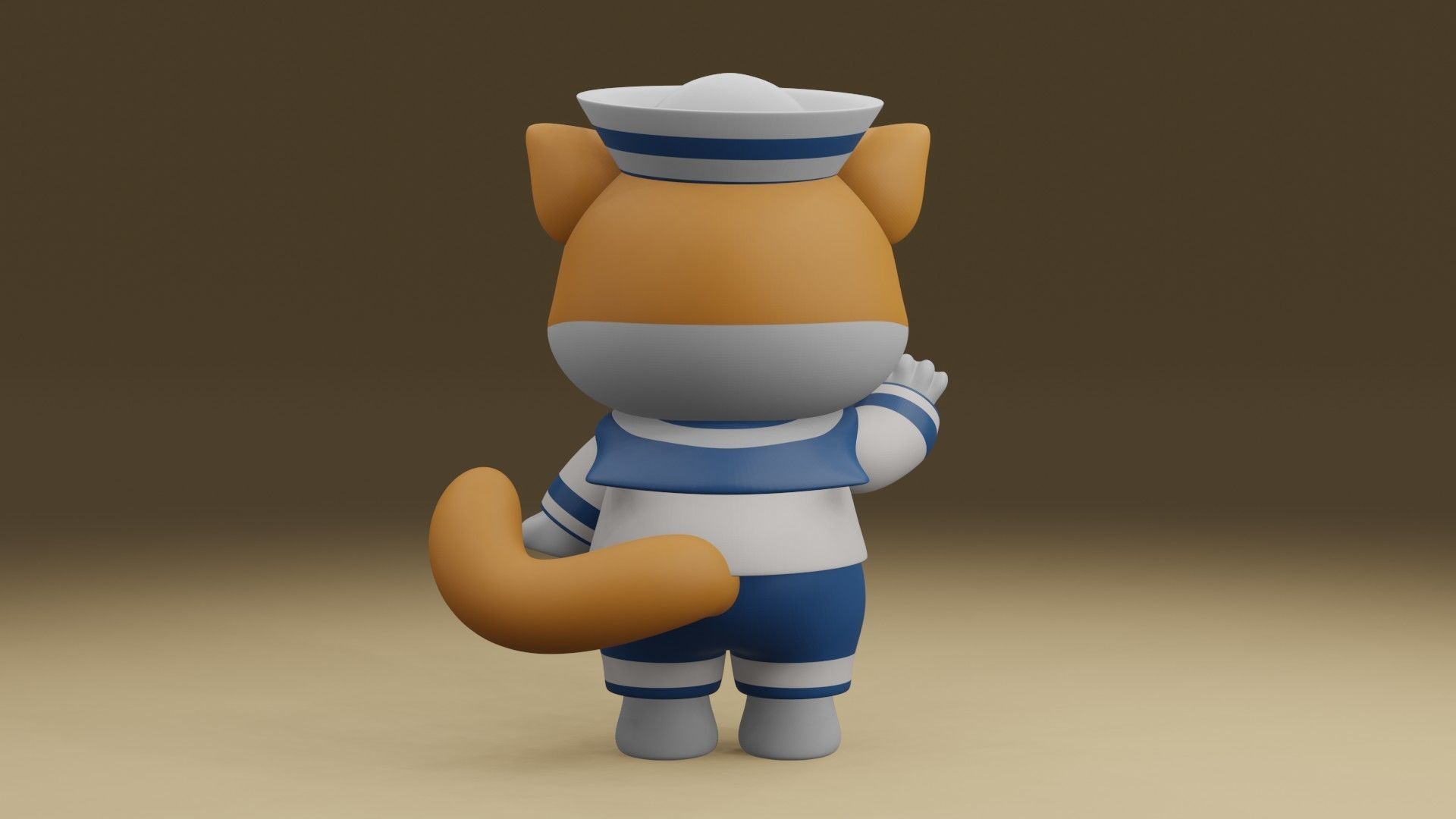 cat sailor 3D print model_11