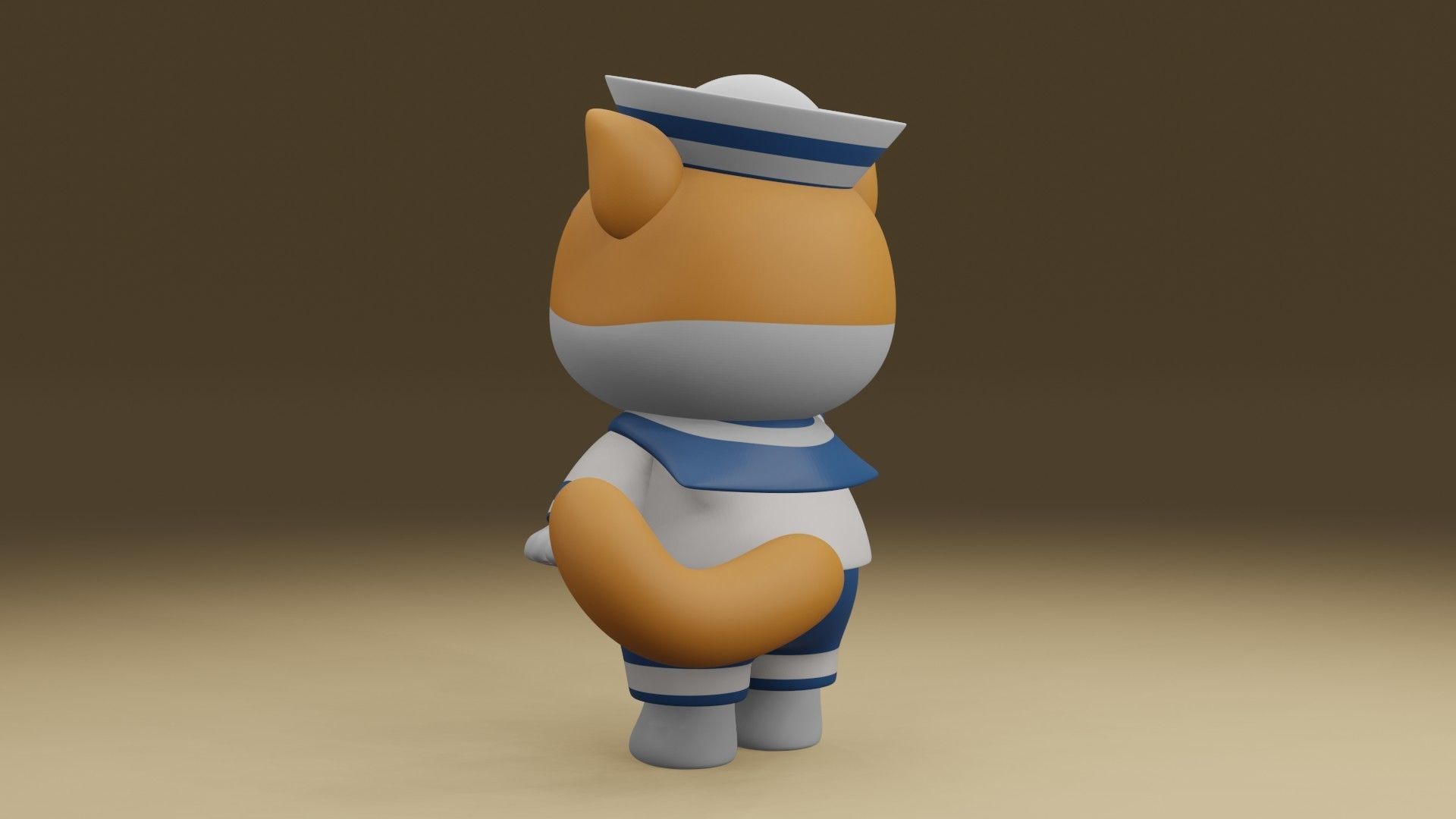 cat sailor 3D print model_12