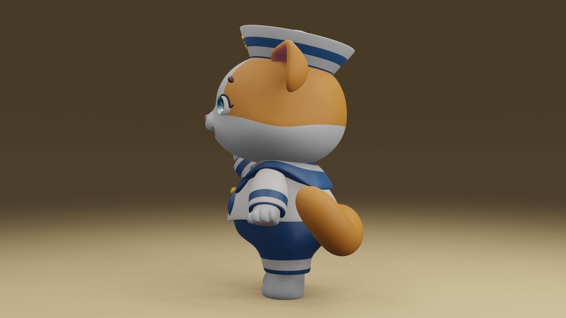 cat sailor 3D print model_13