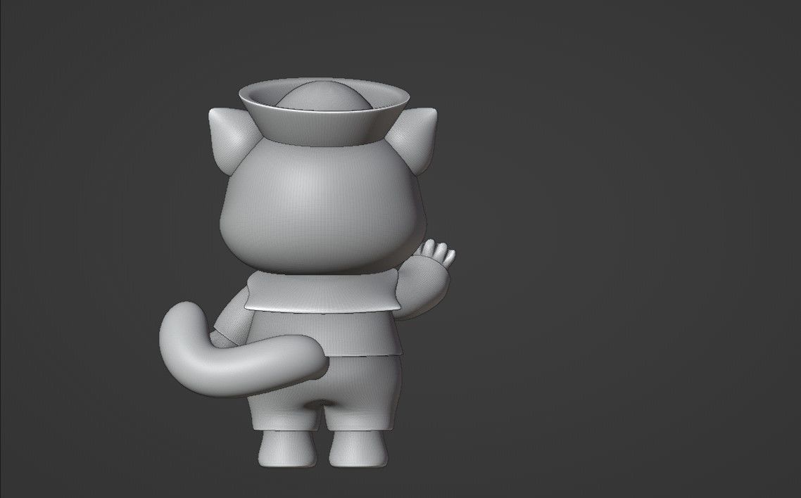 cat sailor 3D print model_4