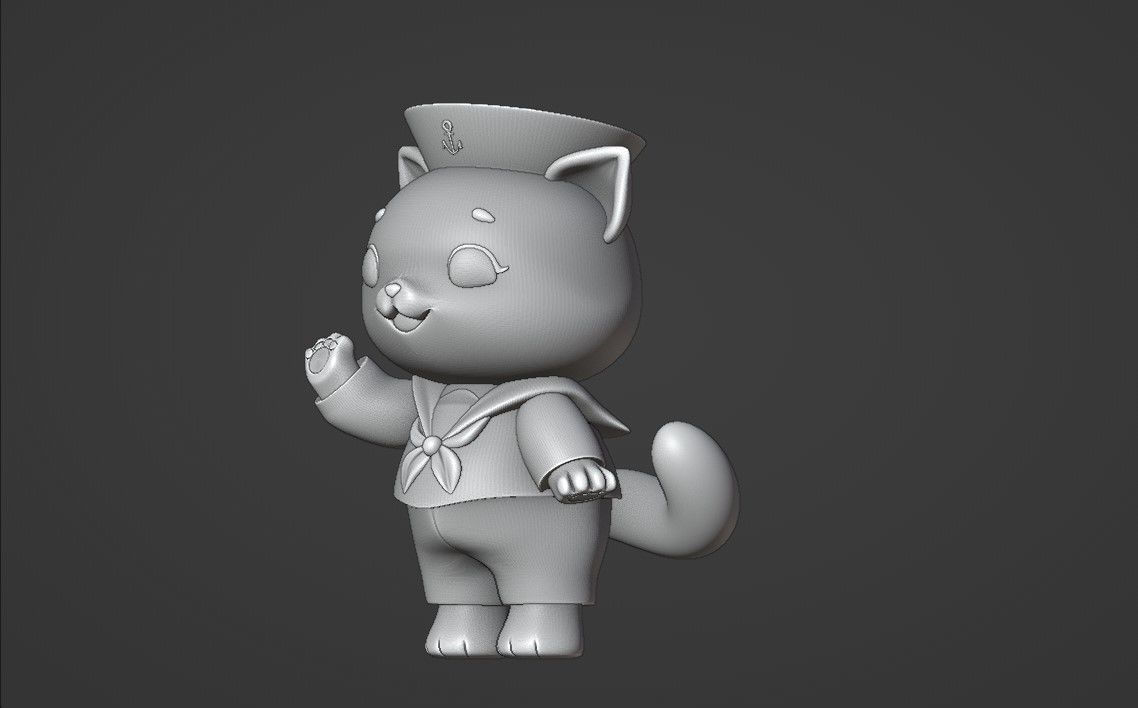 cat sailor 3D print model_6