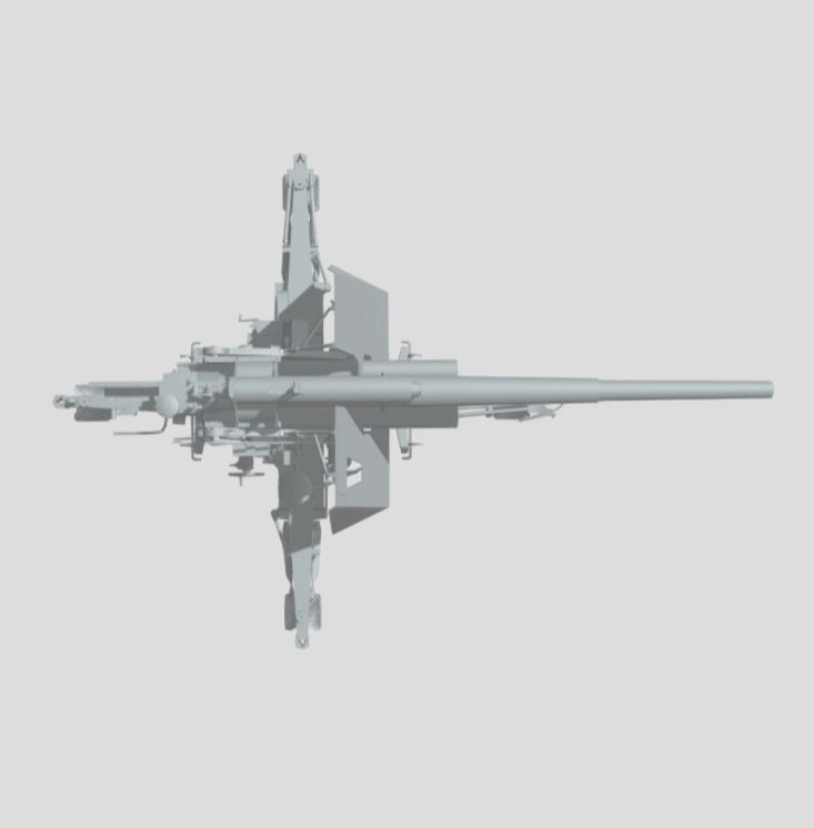GERMAN 88 CM FLAK WITH SHIELD WW2 AA GUN 3D print model_9