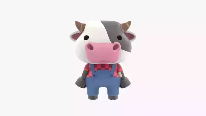 Cute Cow 3D Illustration