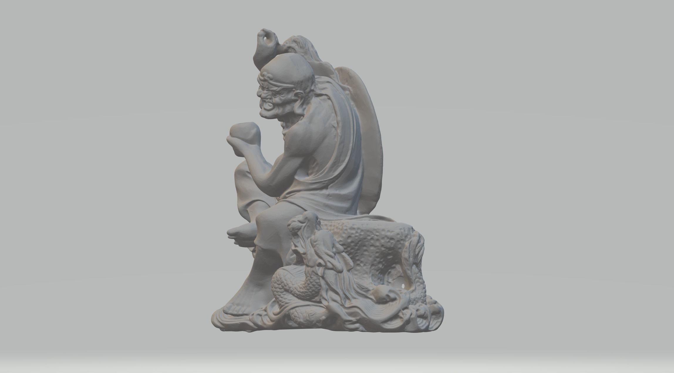 Arhat Buddhist Deity Statue  3D print model_1