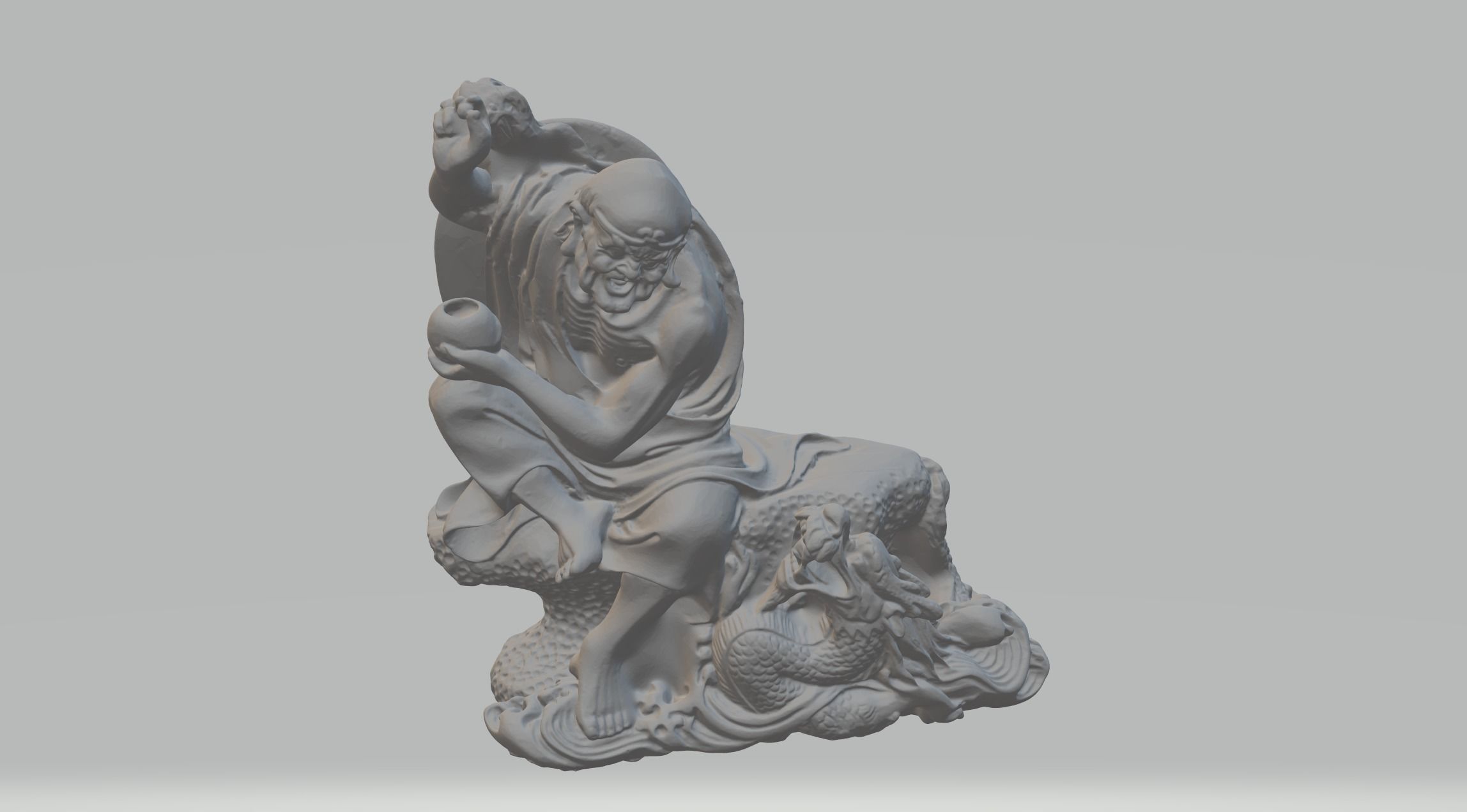 Arhat Buddhist Deity Statue  3D print model_4