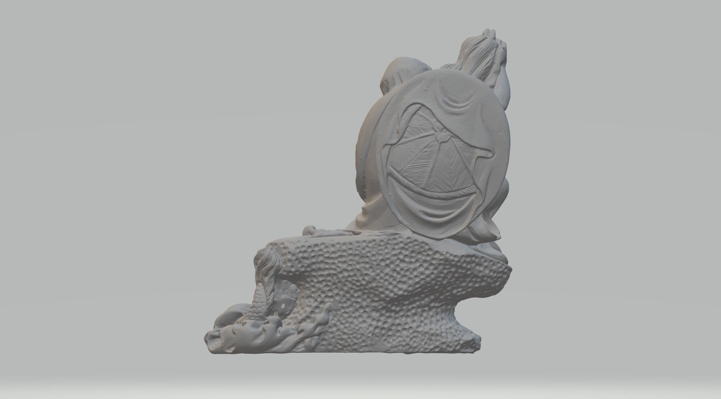 Arhat Buddhist Deity Statue  3D print model_2
