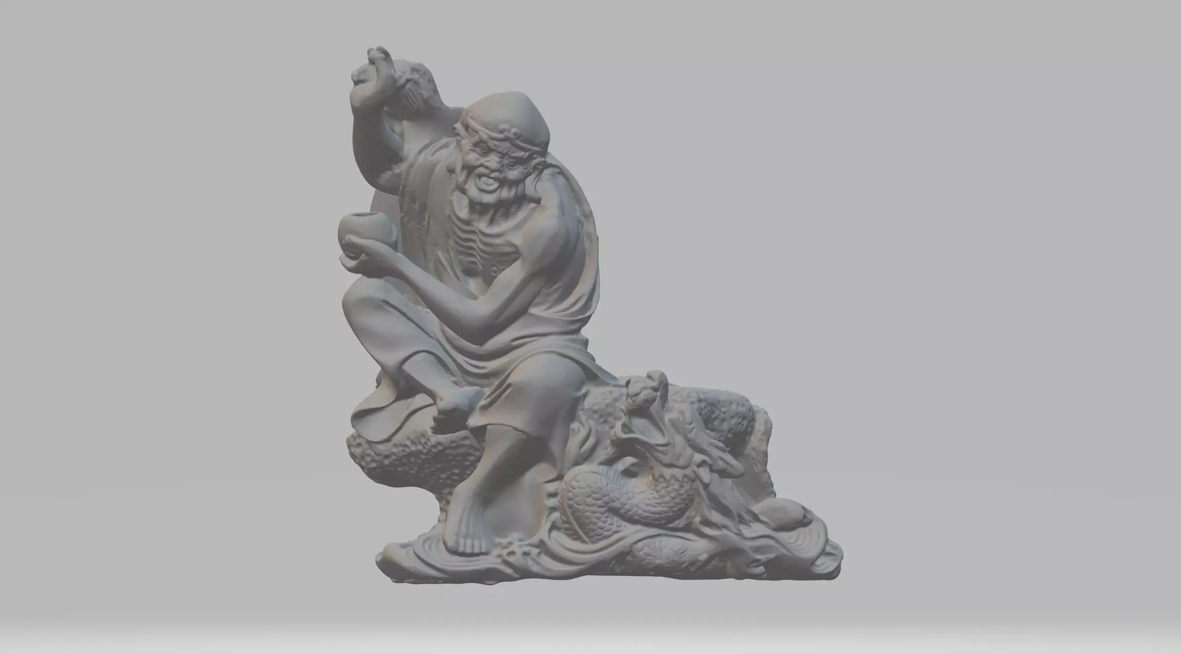 Arhat Buddhist Deity Statue  3D print model_0