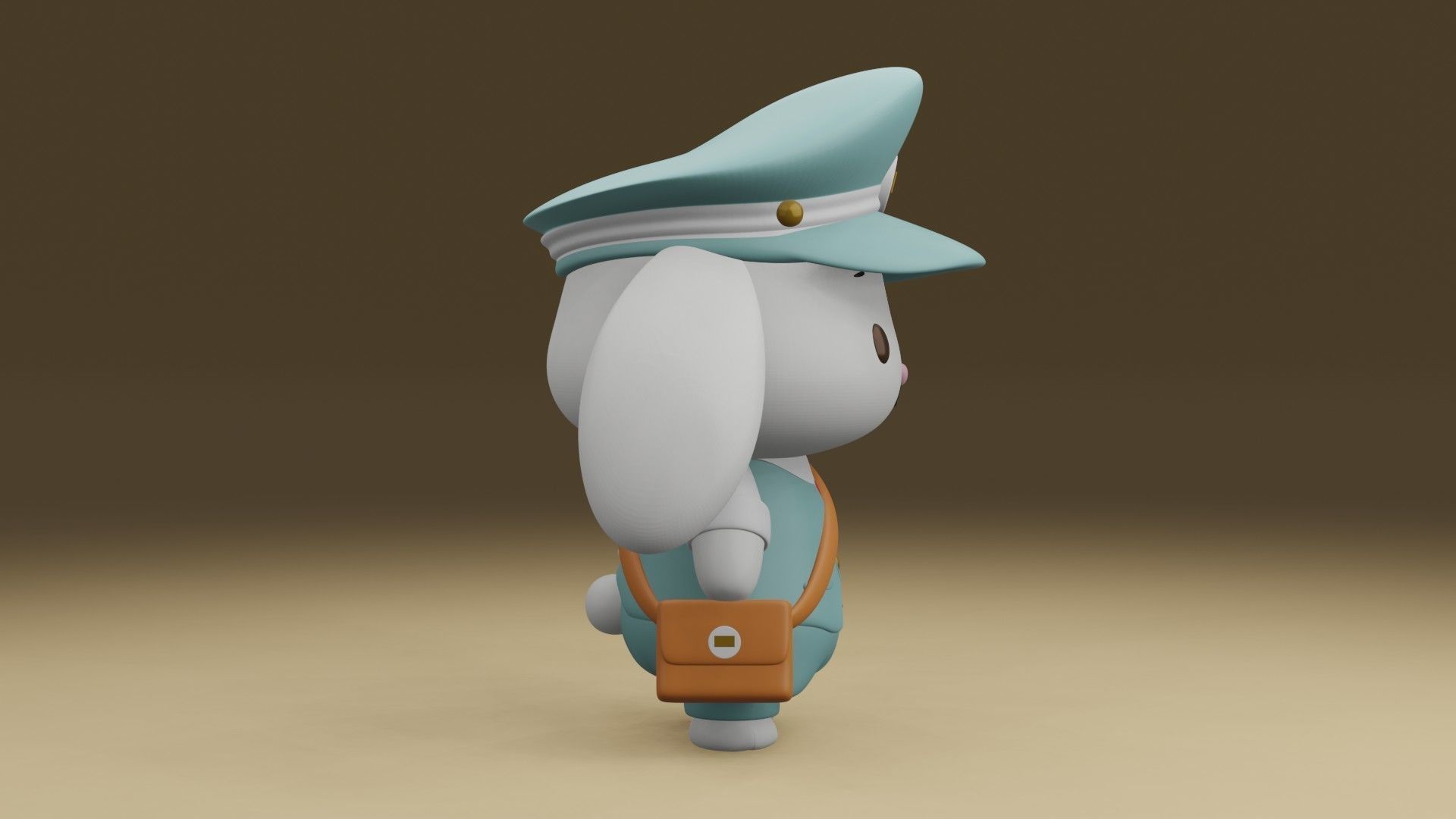 rabbit postman 3D print model_9