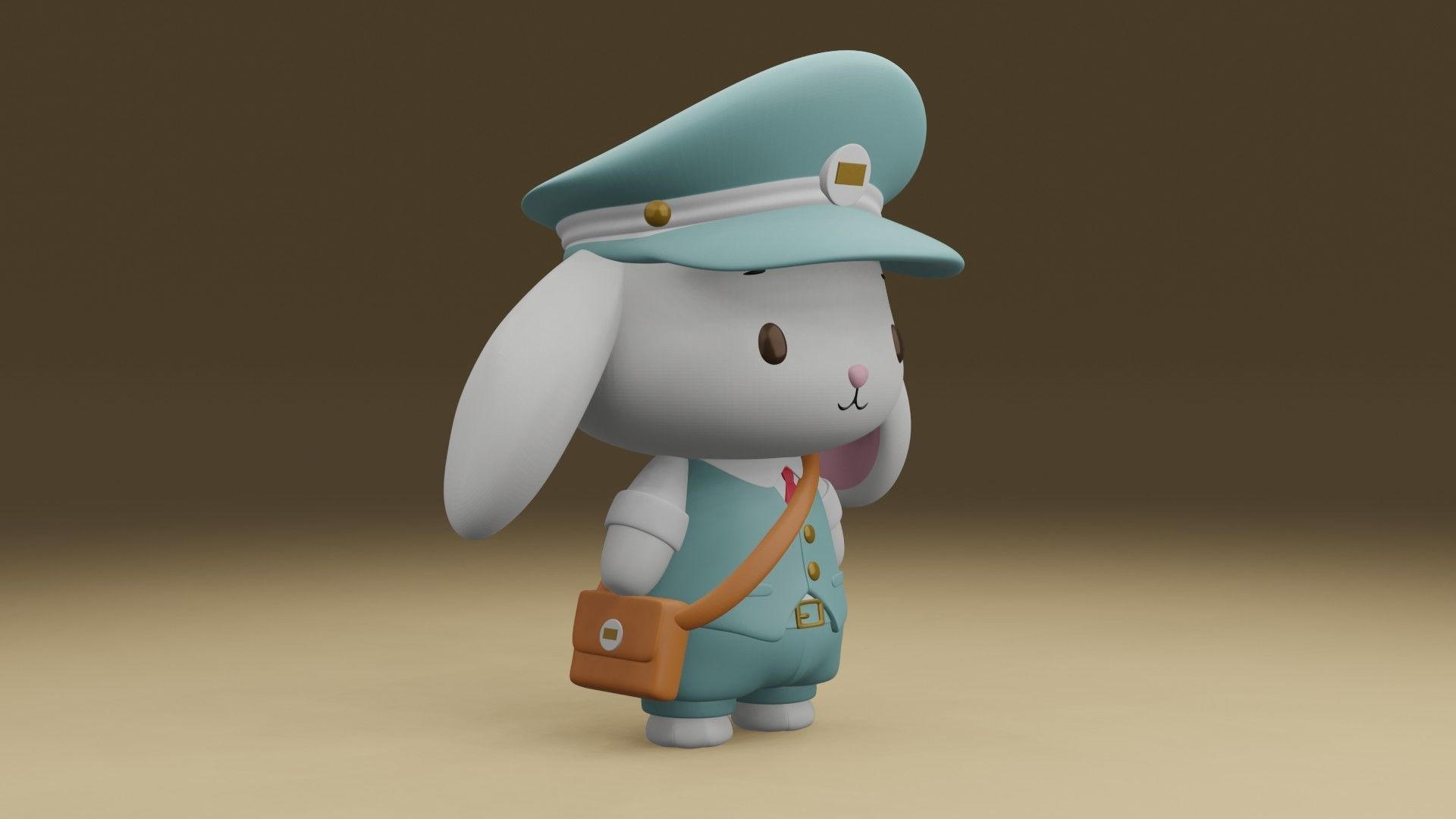 rabbit postman 3D print model_8