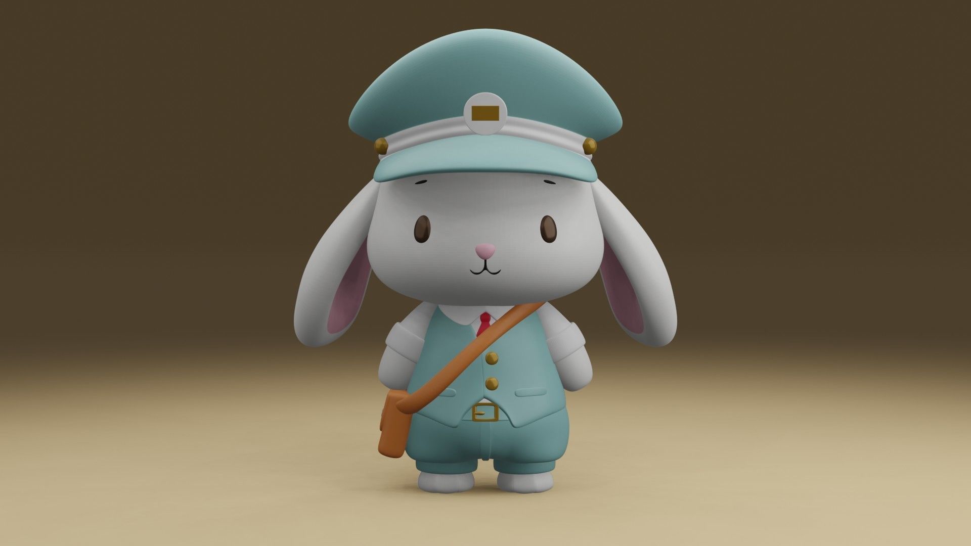 rabbit postman 3D print model_7