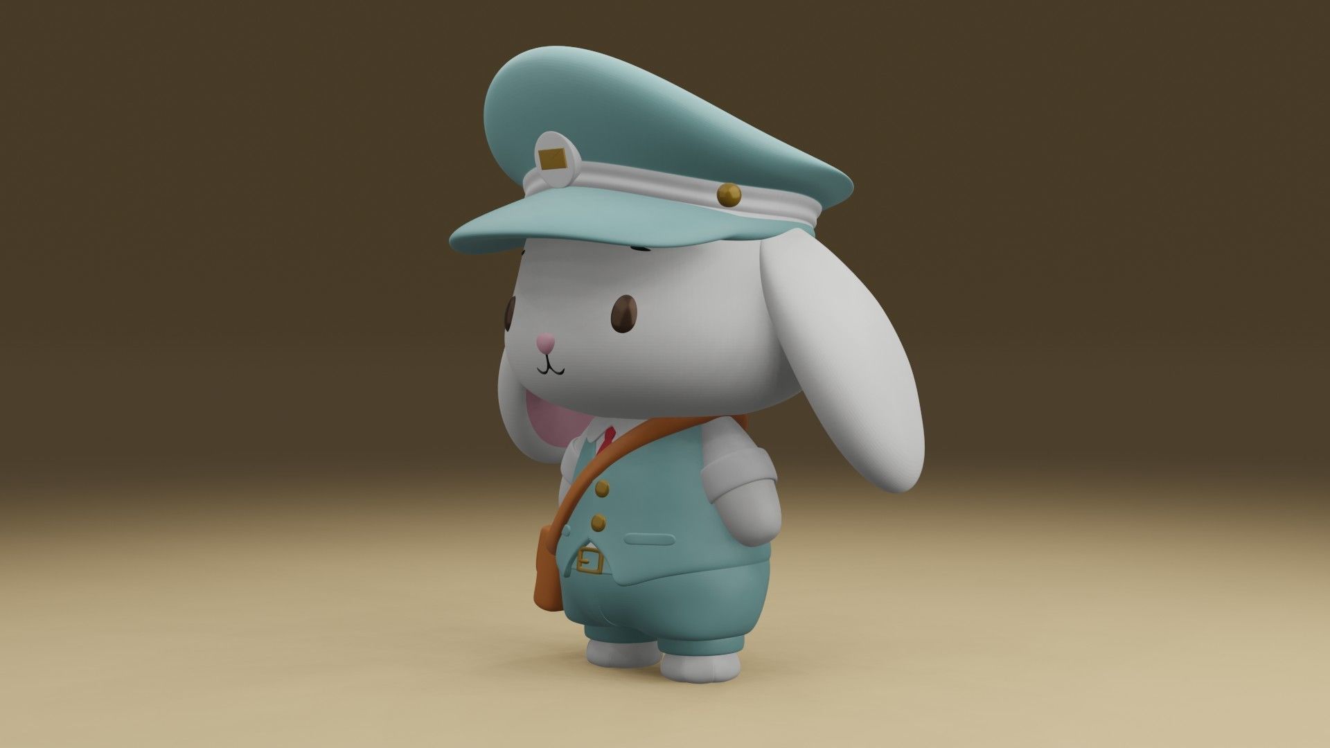 rabbit postman 3D print model_14