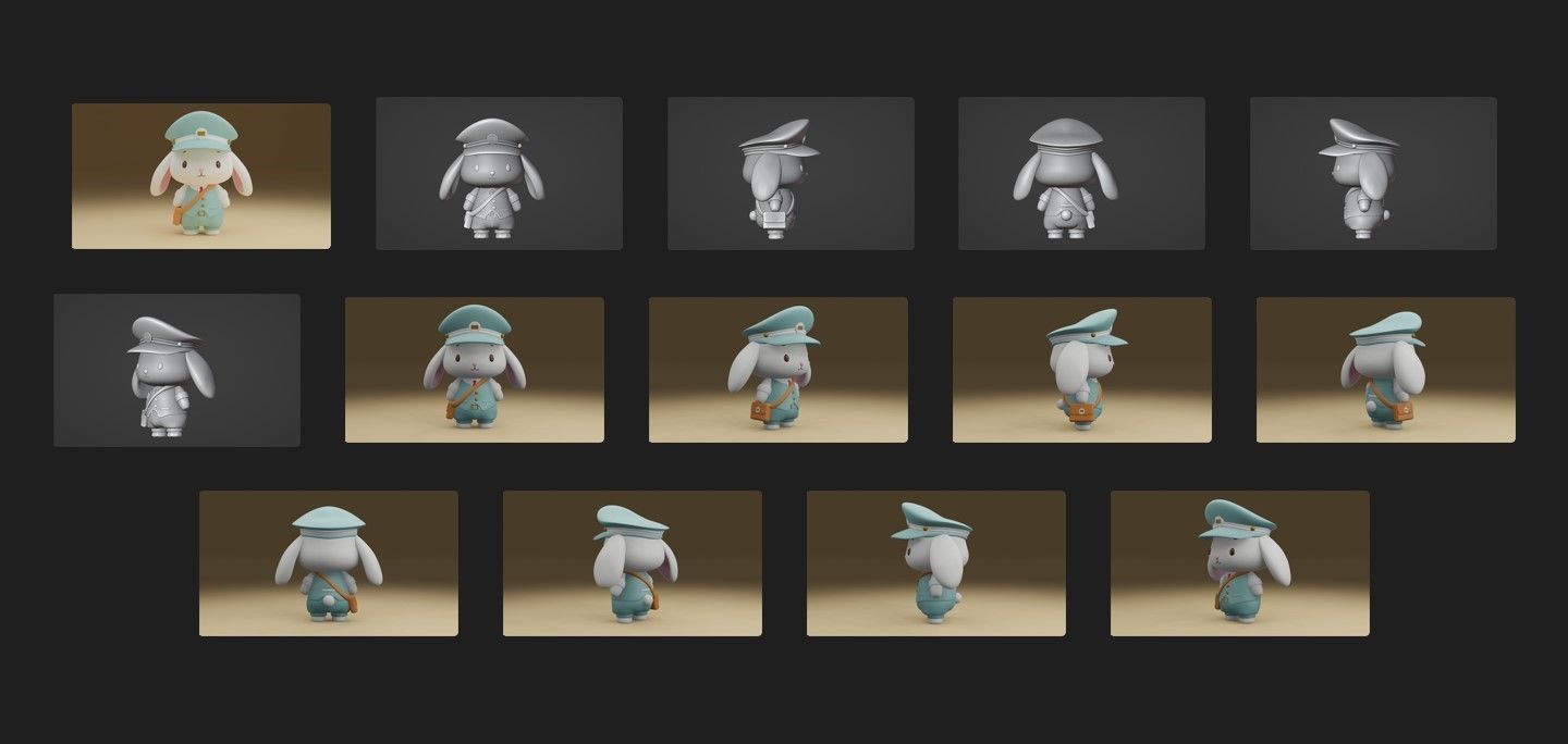 rabbit postman 3D print model_1