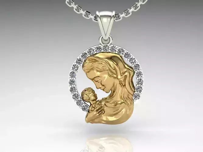 Mother son pendant