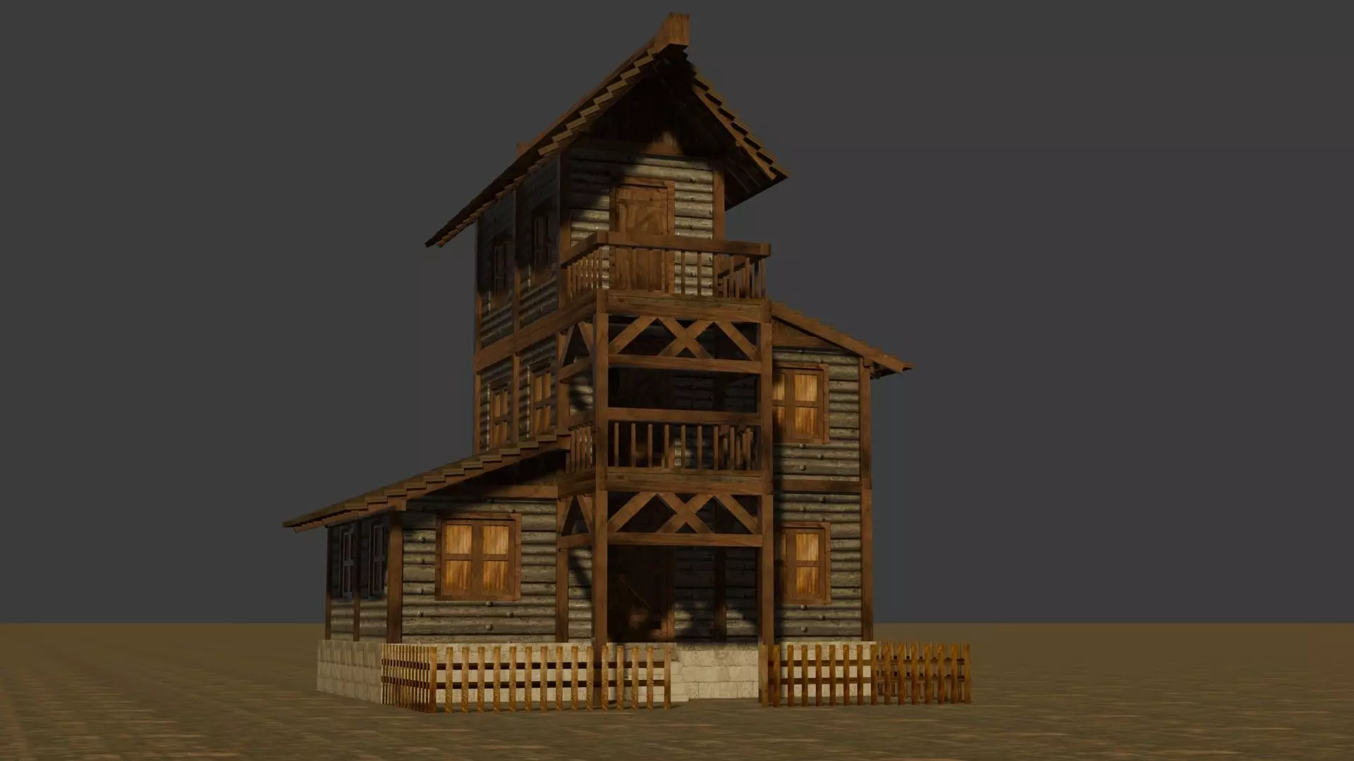 Medieval house eleven 9 Low-poly 3D model_0