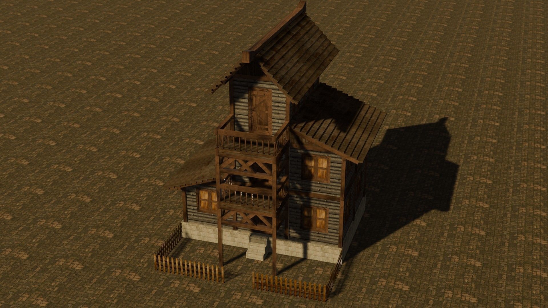 Medieval house eleven 9 Low-poly 3D model_3