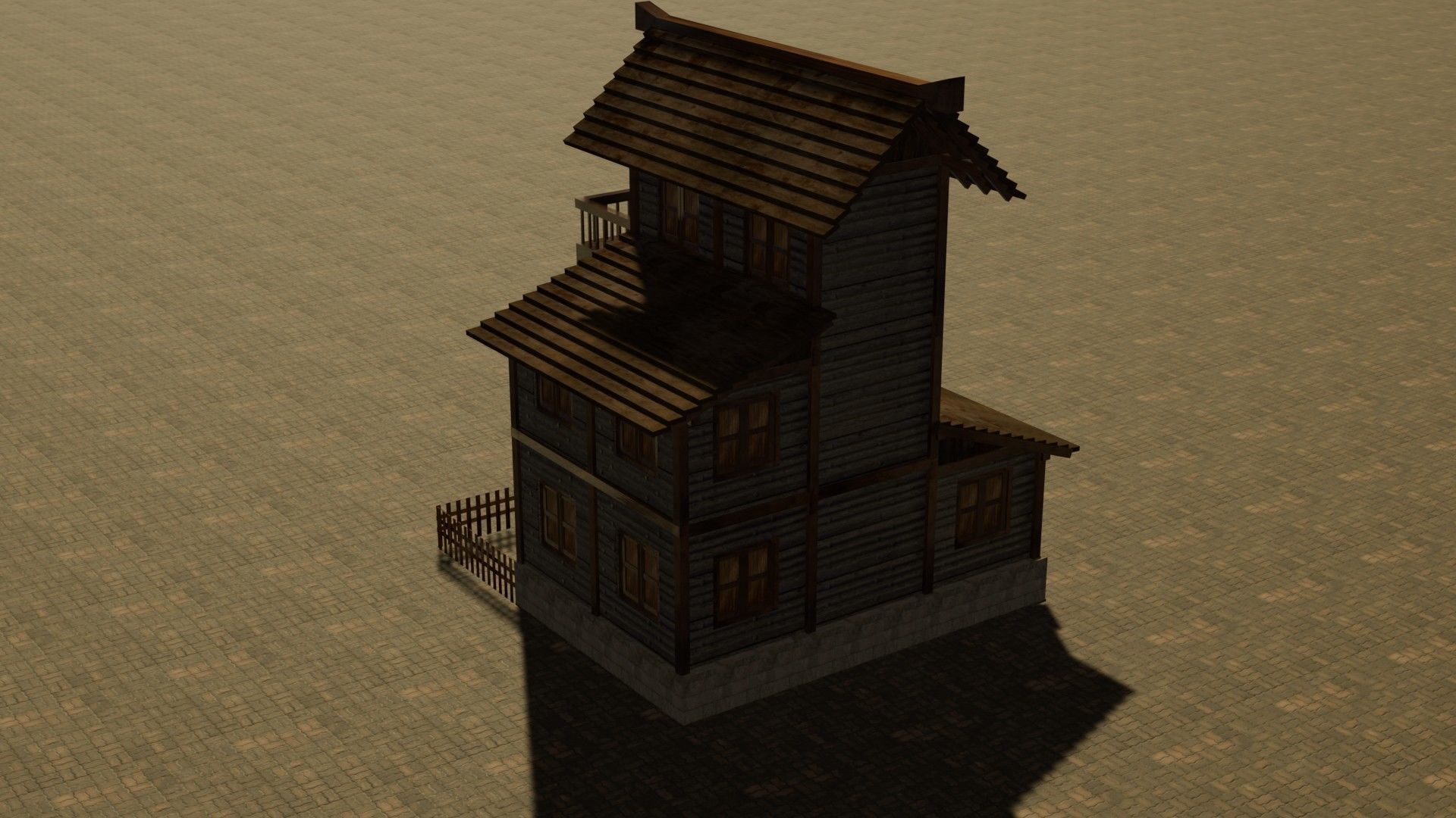 Medieval house eleven 9 Low-poly 3D model_8