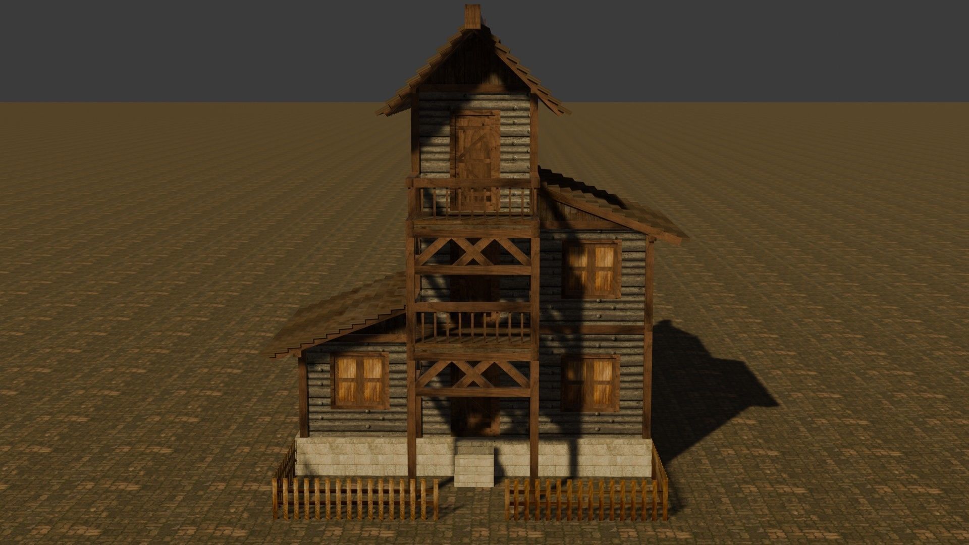 Medieval house eleven 9 Low-poly 3D model_1