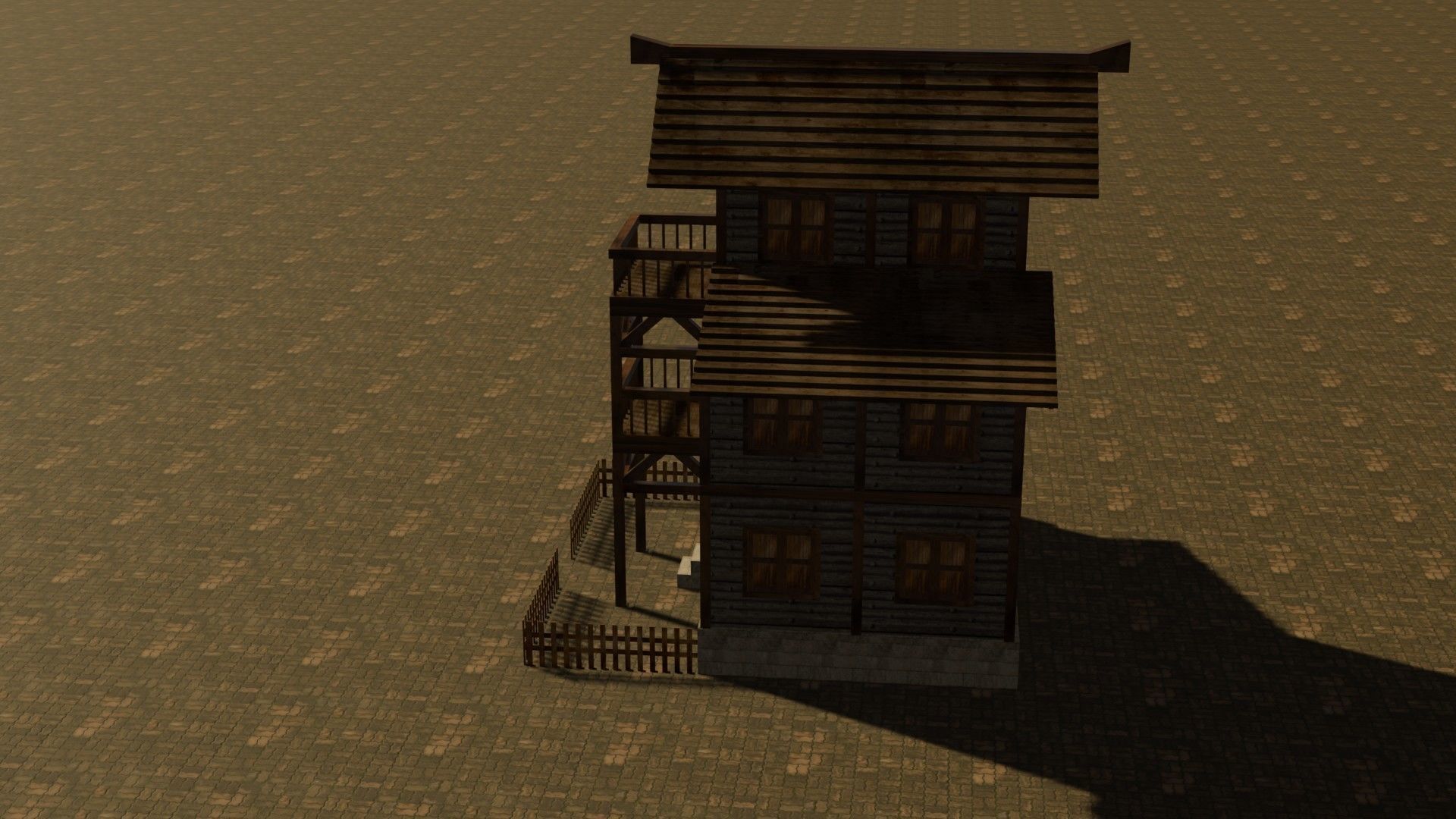 Medieval house eleven 9 Low-poly 3D model_9