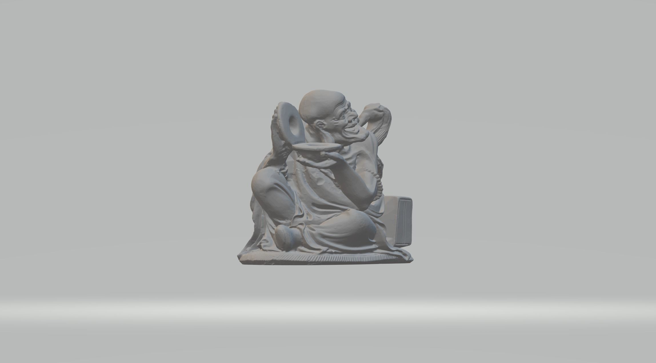 Arhat Buddhist Deity Statue 3D print model_3