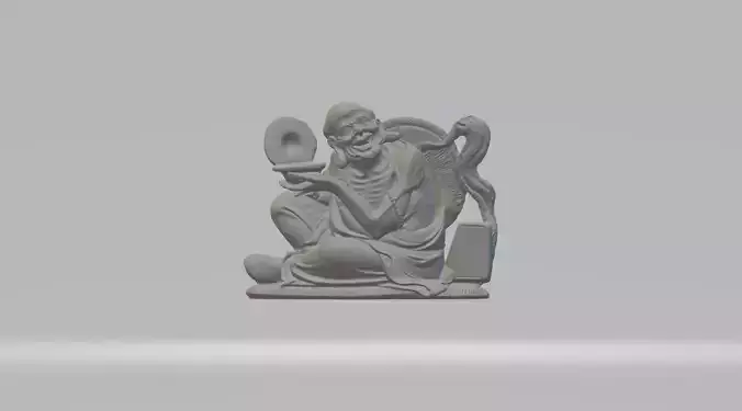 Arhat Buddhist Deity Statue  3D print model