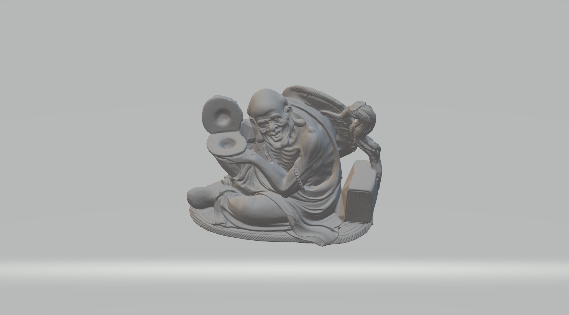 Arhat Buddhist Deity Statue 3D print model_4