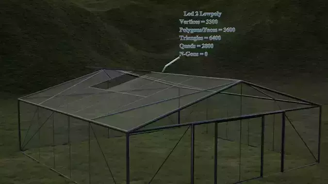 Green House Low Poly Lod2