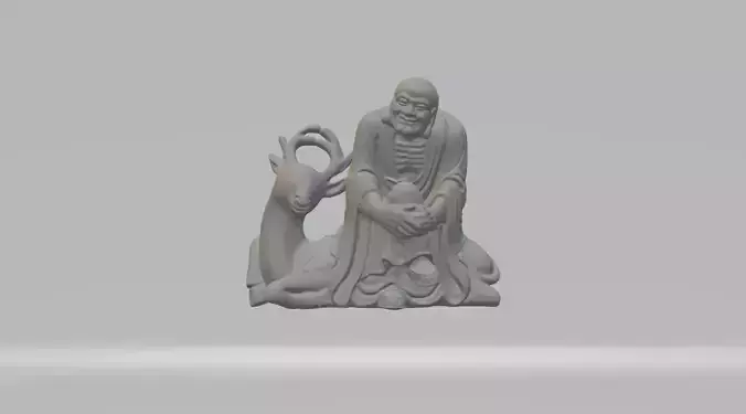 Arhat Buddhist Deity Statue 