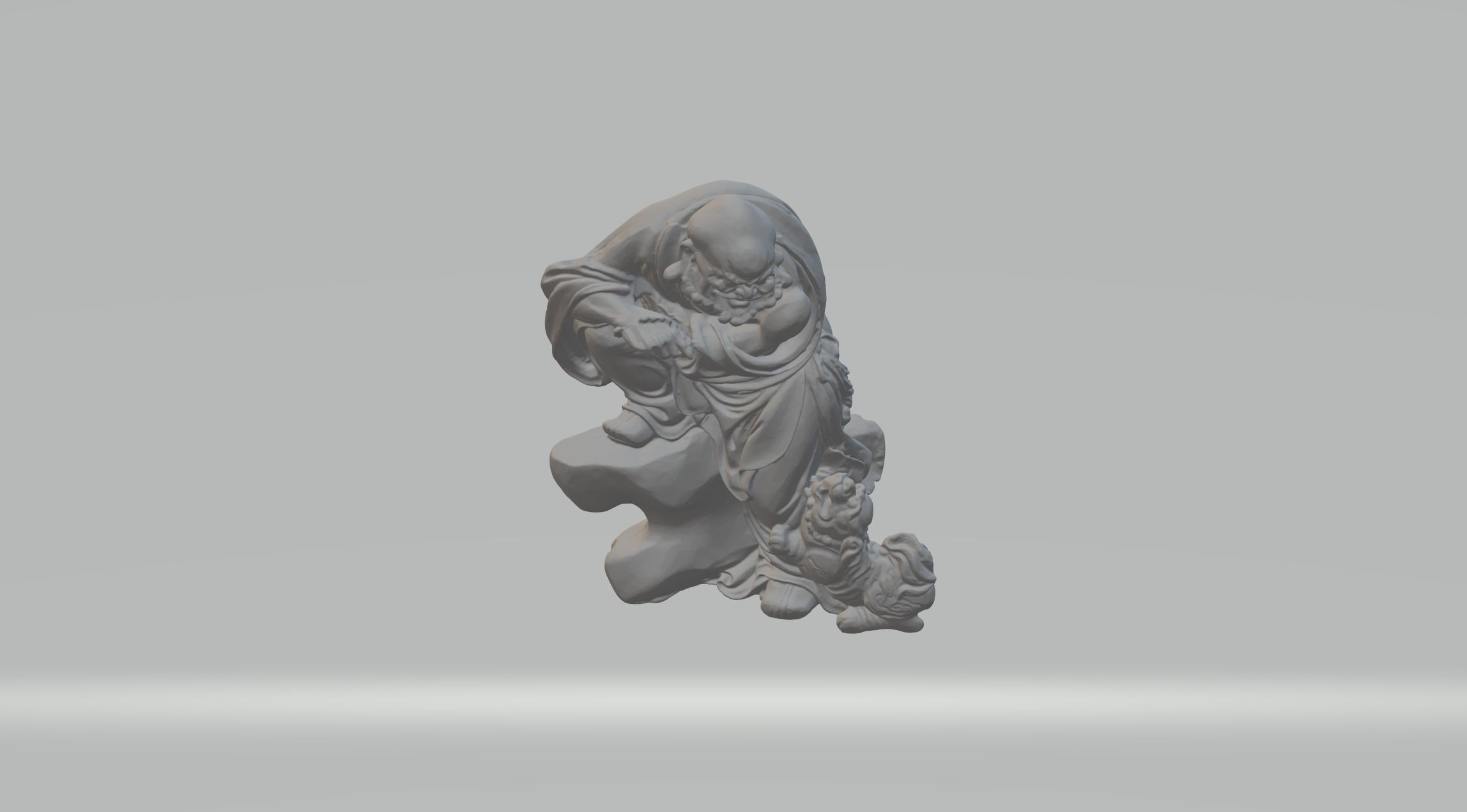 Arhat Buddhist Deity Statue 3D print model_4