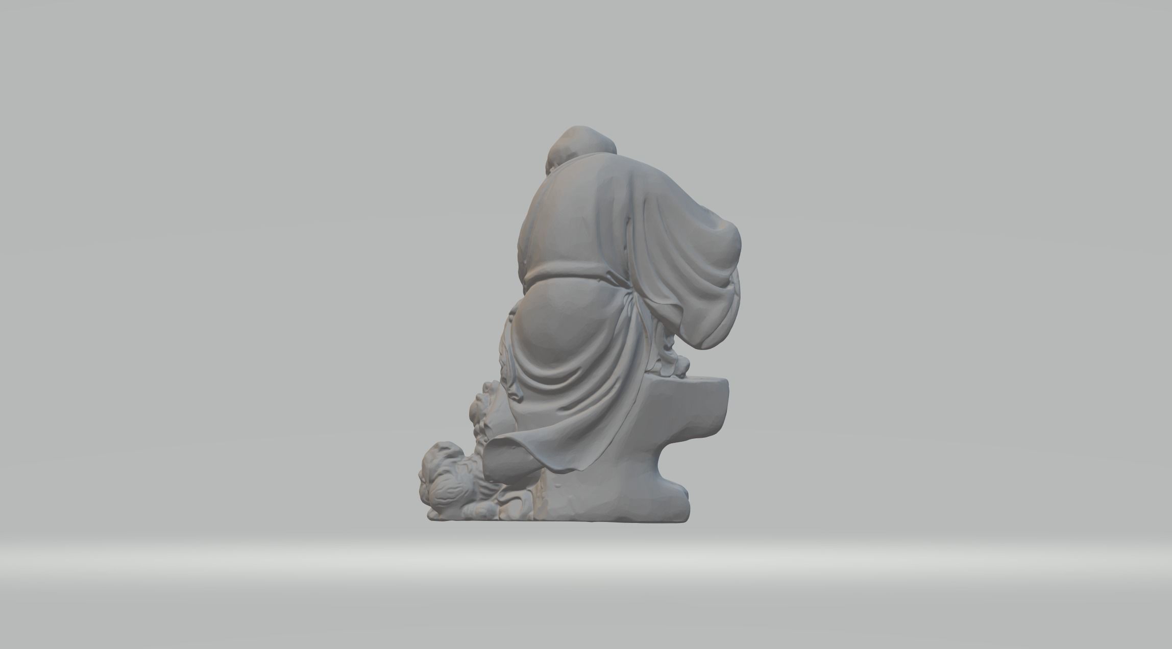 Arhat Buddhist Deity Statue 3D print model_2