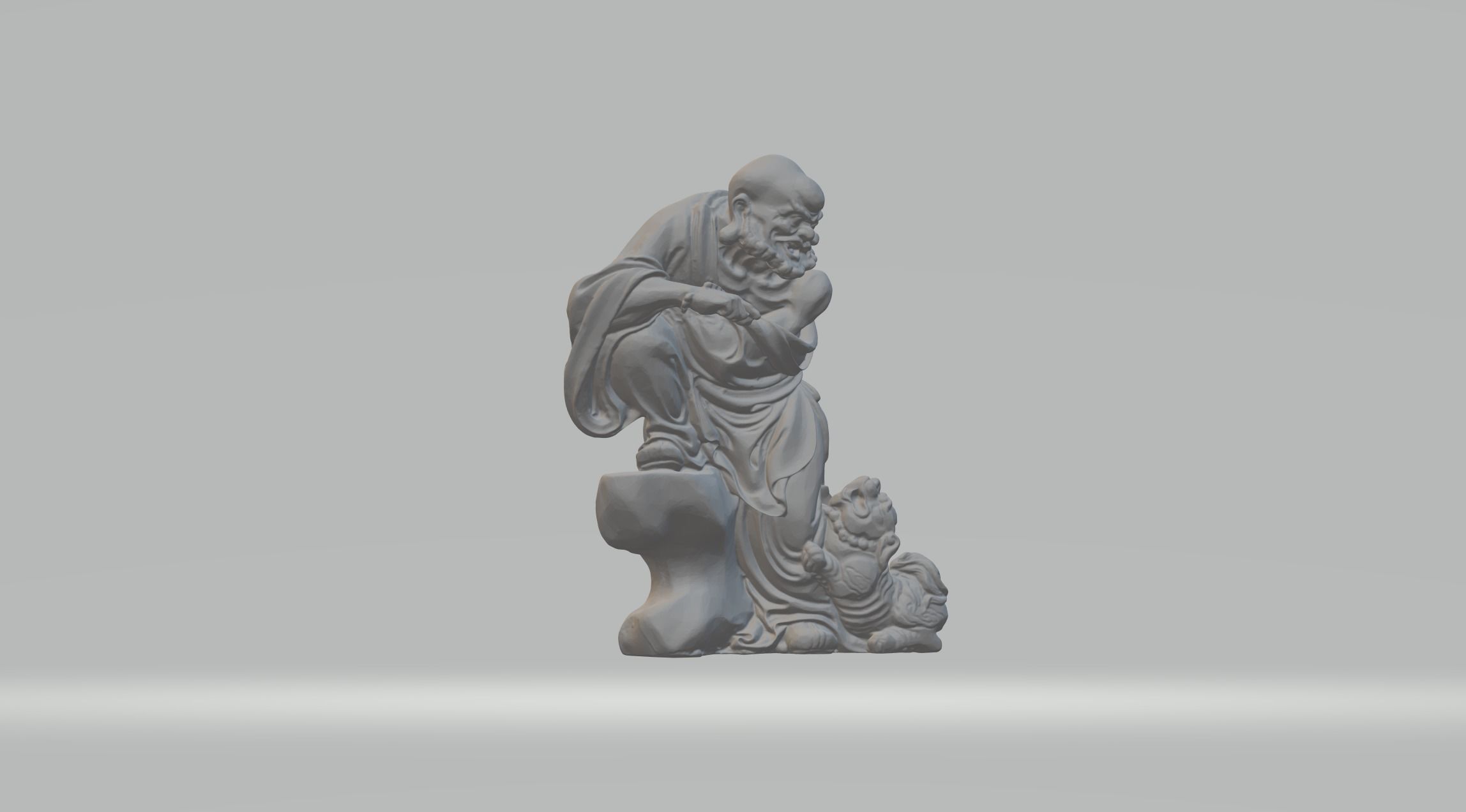 Arhat Buddhist Deity Statue 3D print model_3
