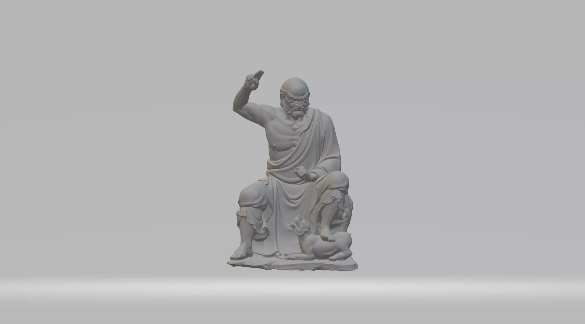 Arhat Buddhist Deity Statue 3D print model
