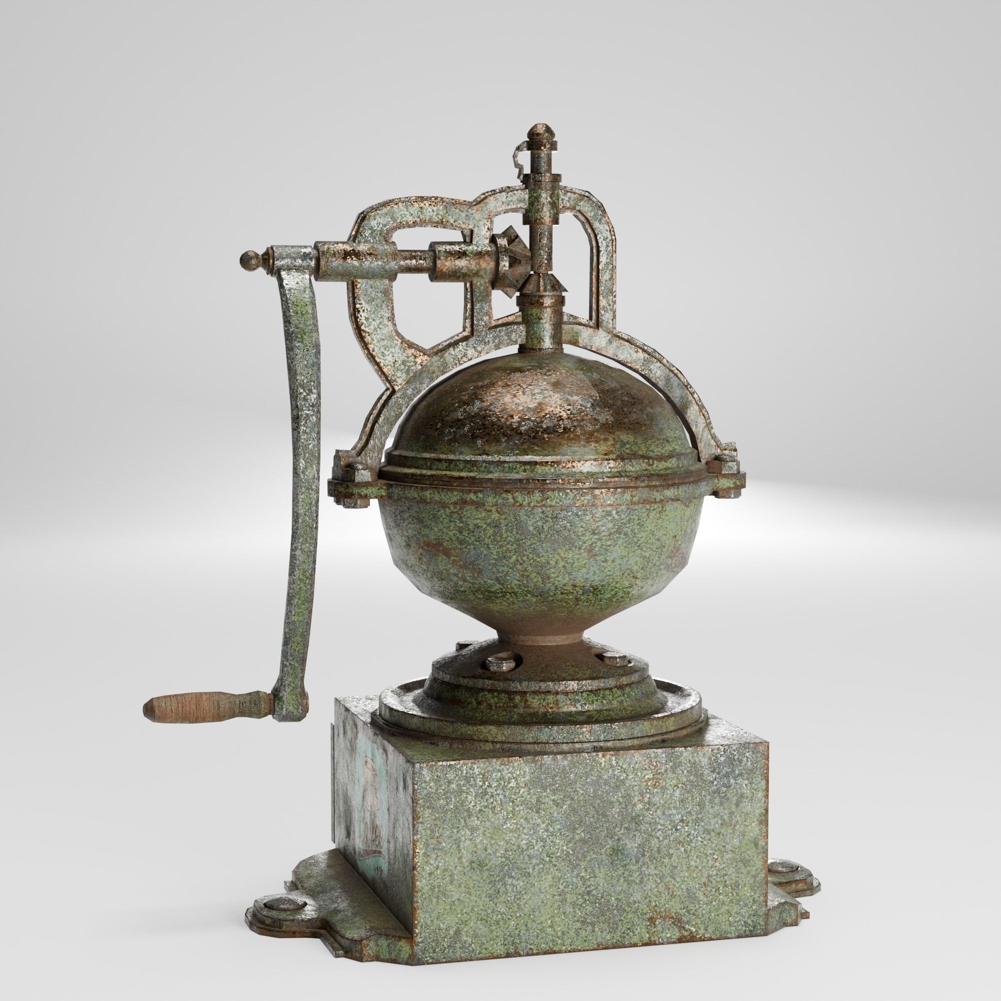 Old coffee grinder Low-poly 3D model_5