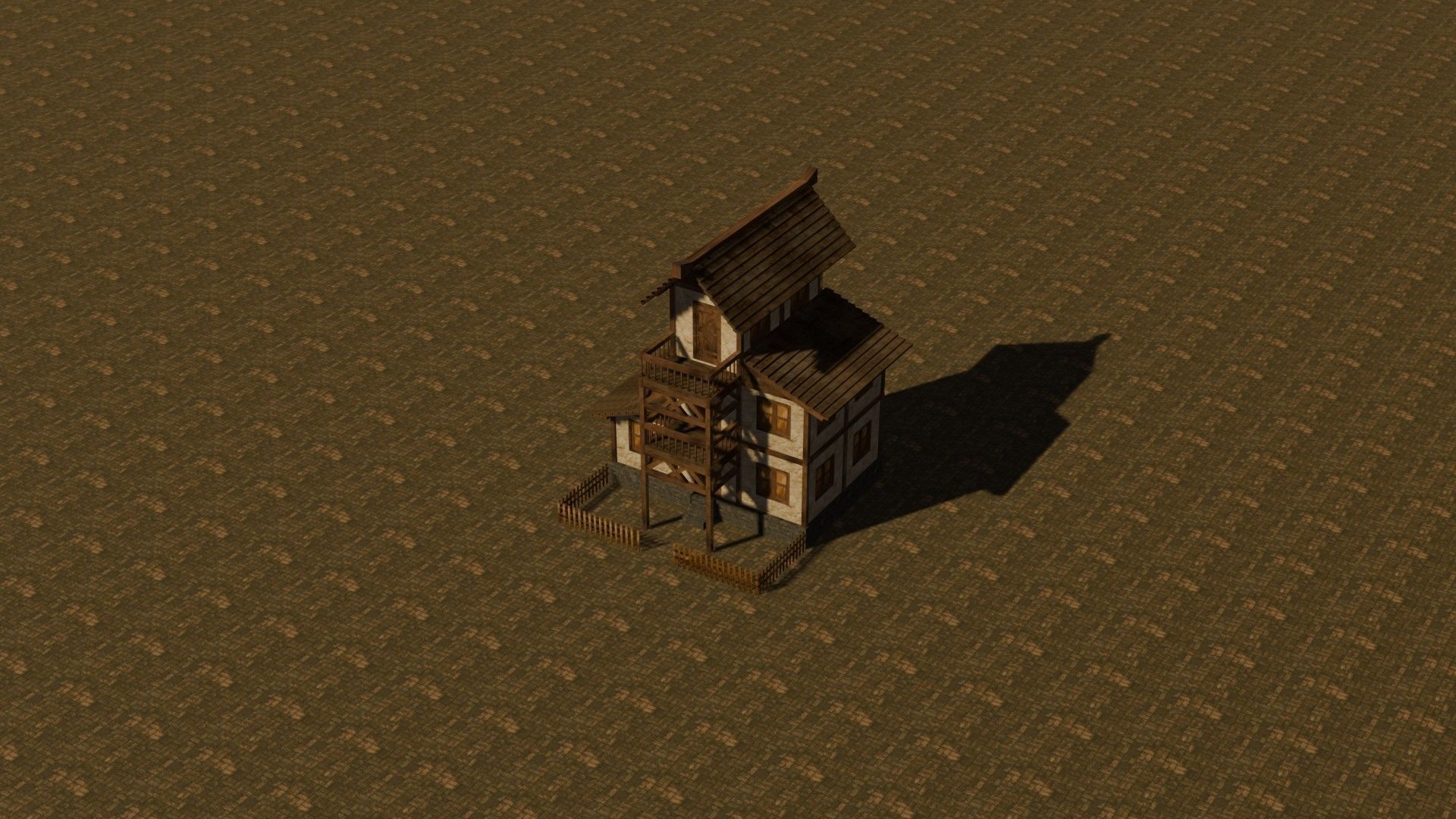 Medieval house eleven 3 Low-poly 3D model_13