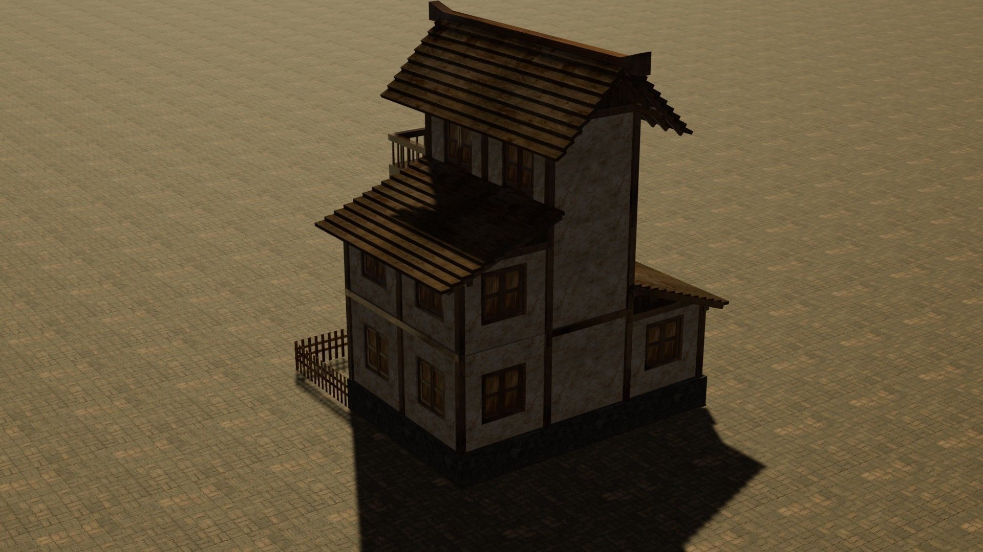 Medieval house eleven 3 Low-poly 3D model_8