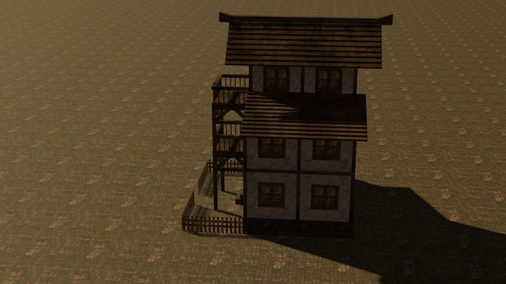 Medieval house eleven 3 Low-poly 3D model_9