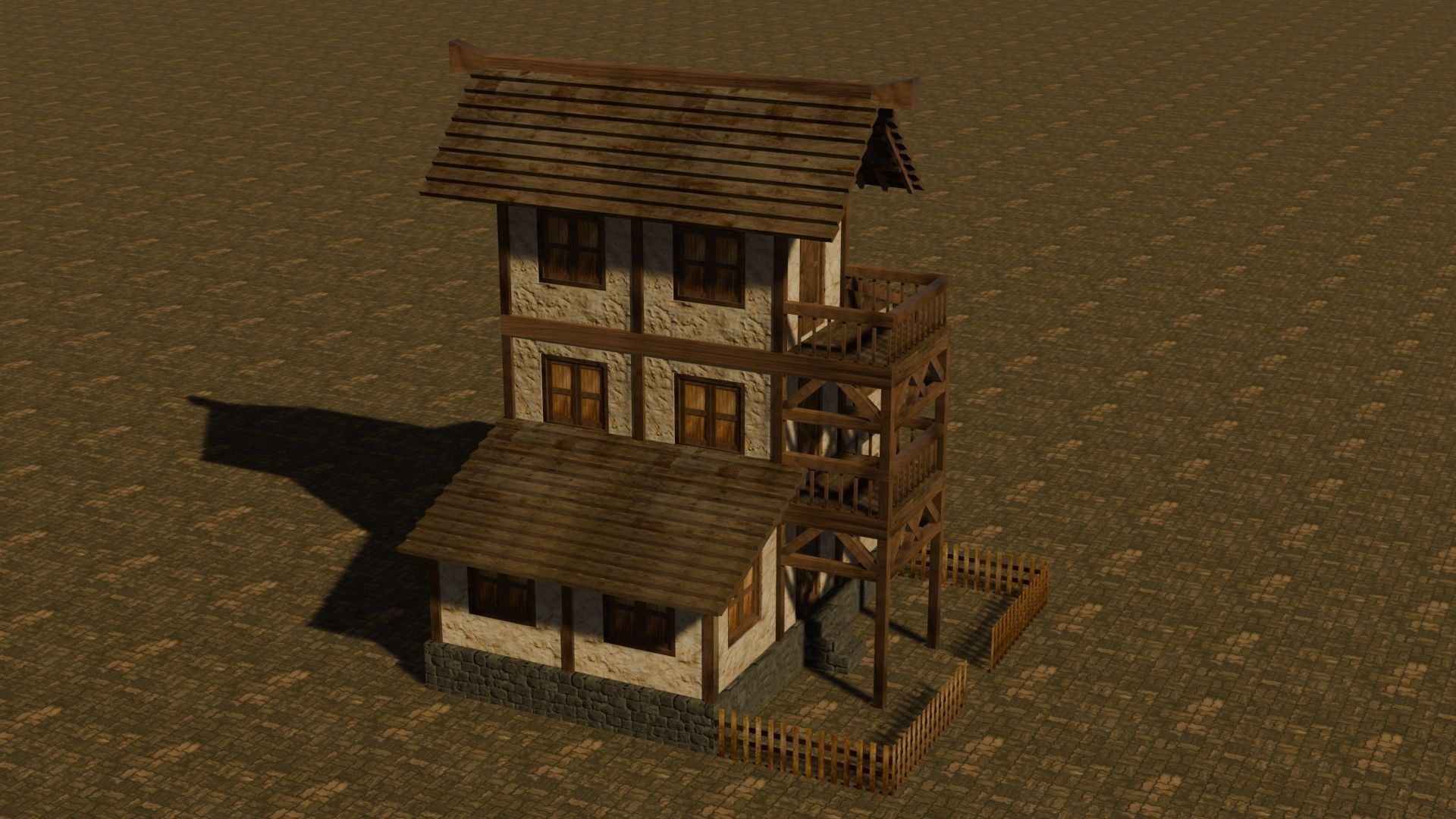 Medieval house eleven 3 Low-poly 3D model_5