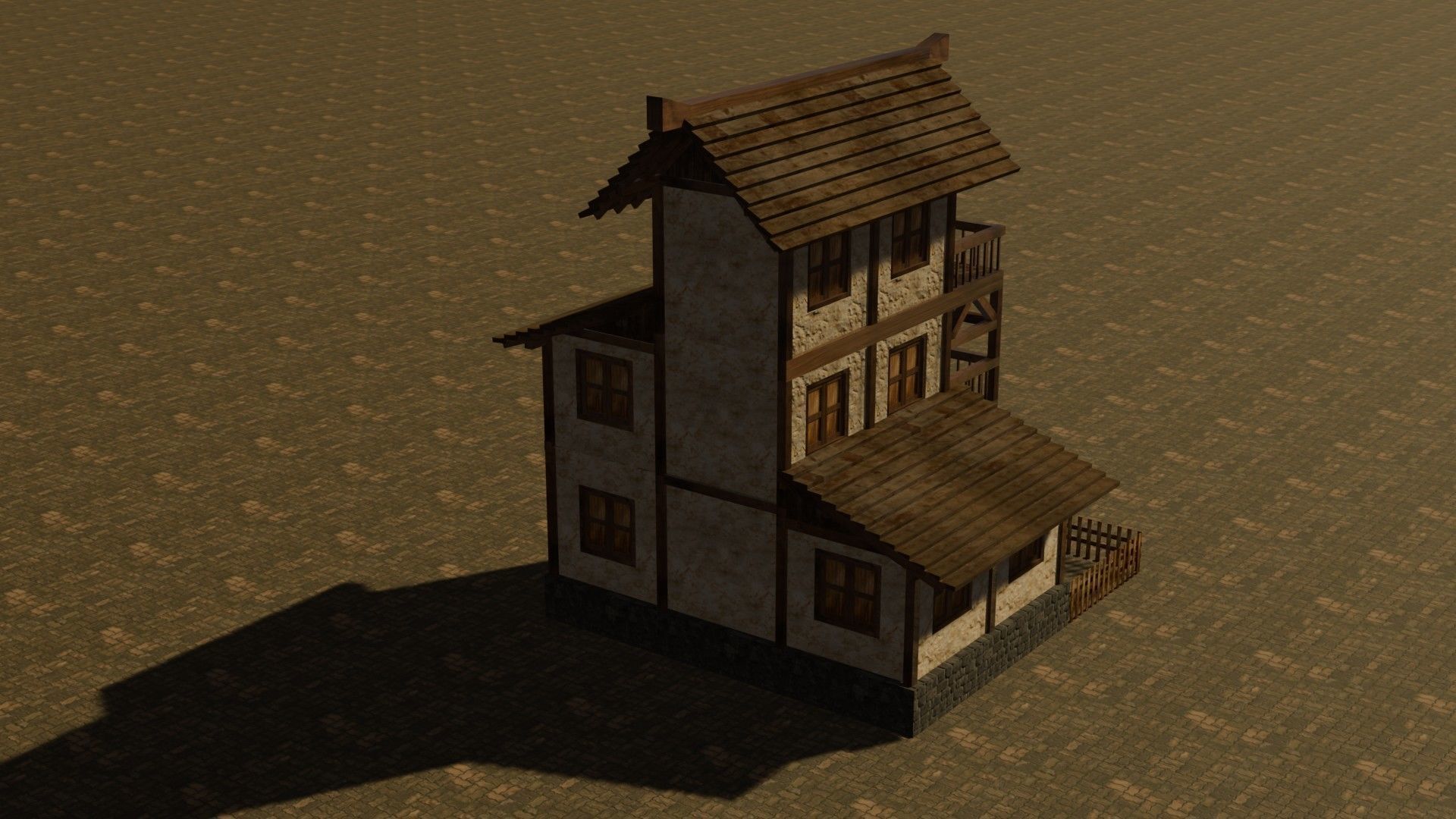 Medieval house eleven 3 Low-poly 3D model_7