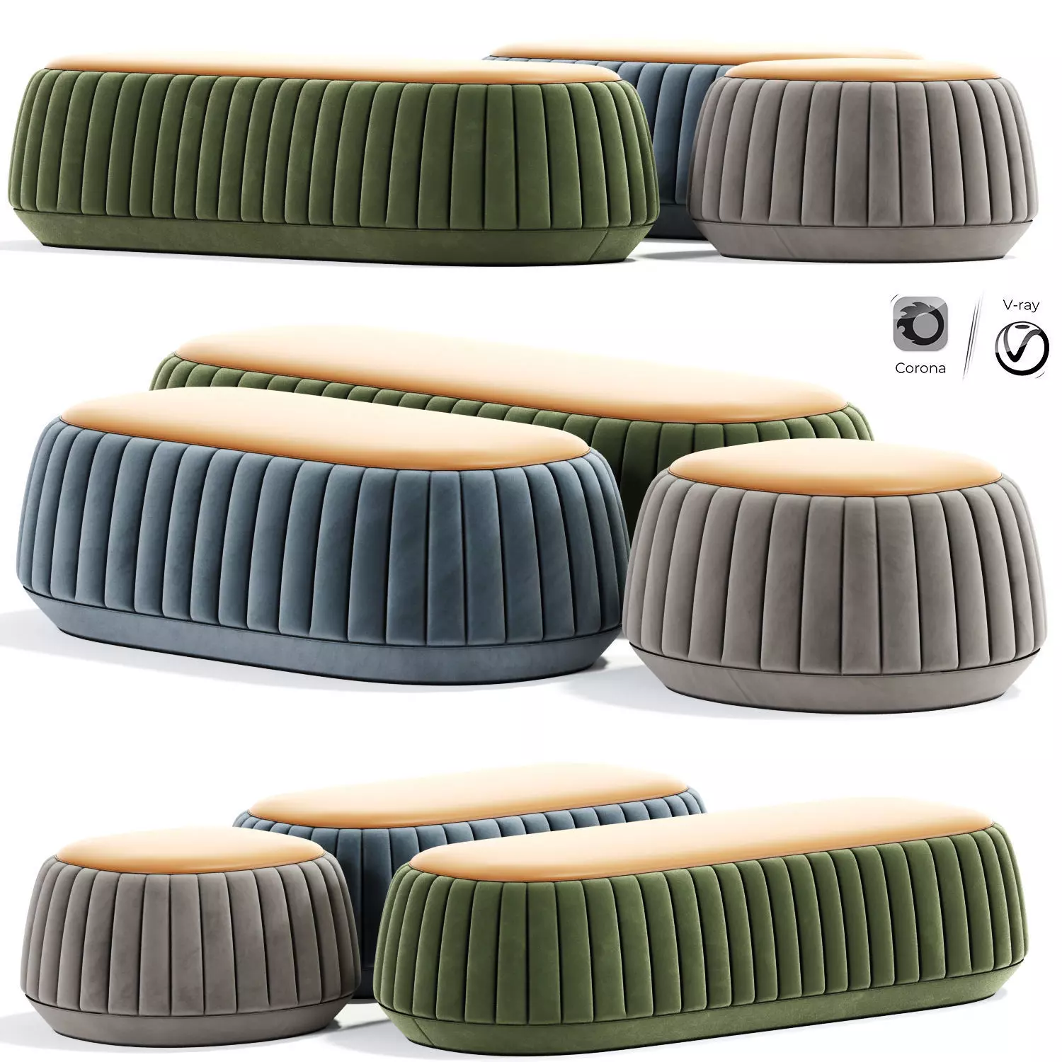 Pouf Ile Bensen Ottoman 3D model