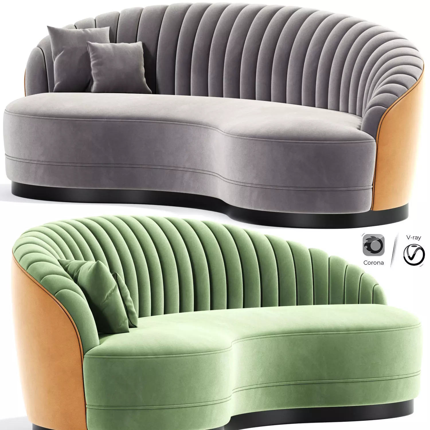 Ignacio Sinuous Curve Sofa 3D model_0