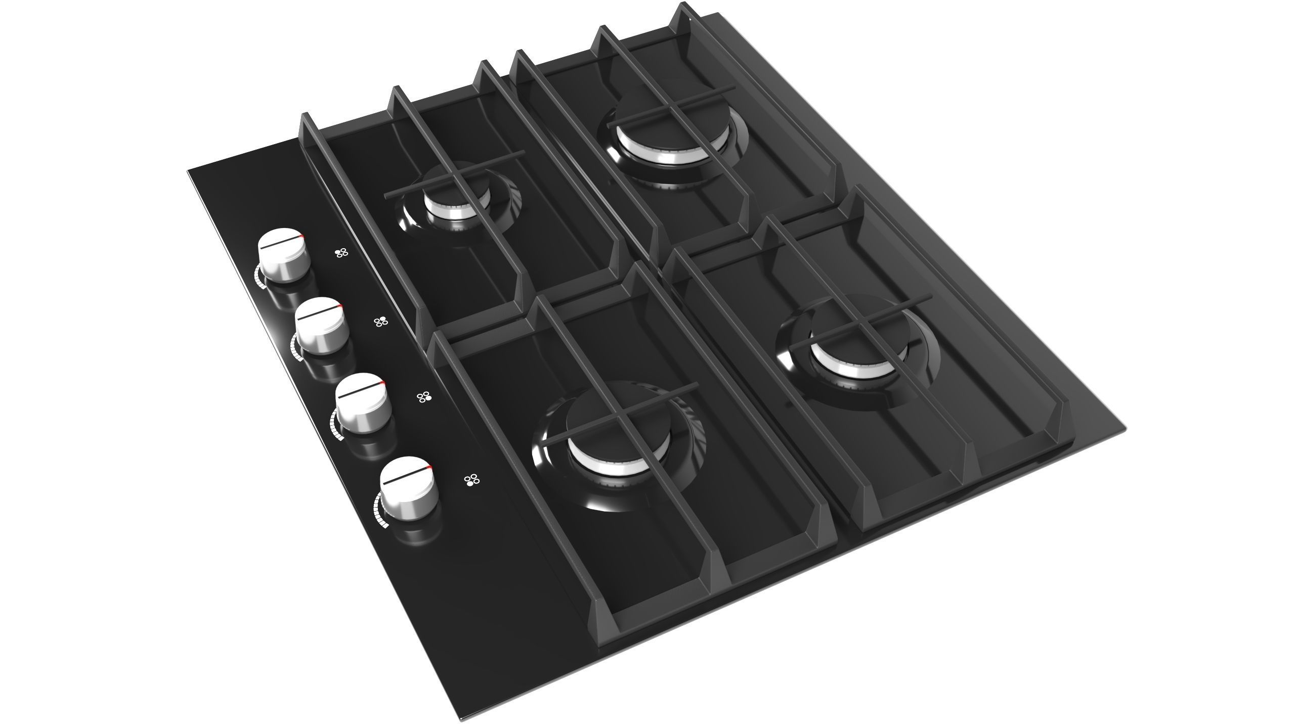Minimal Modern Black stovetop 3D model_7
