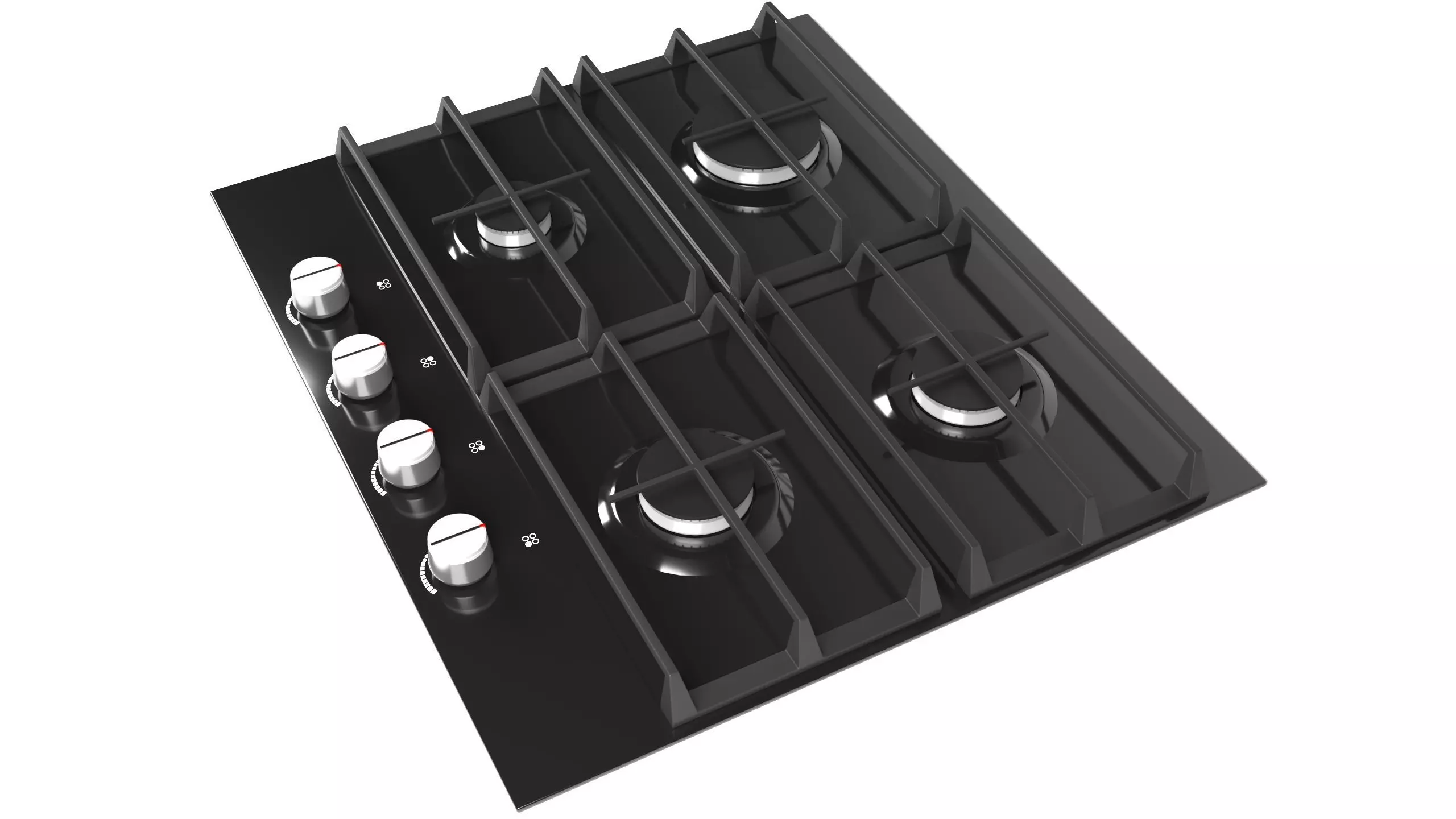 Minimal Modern Black stovetop 3D model_0