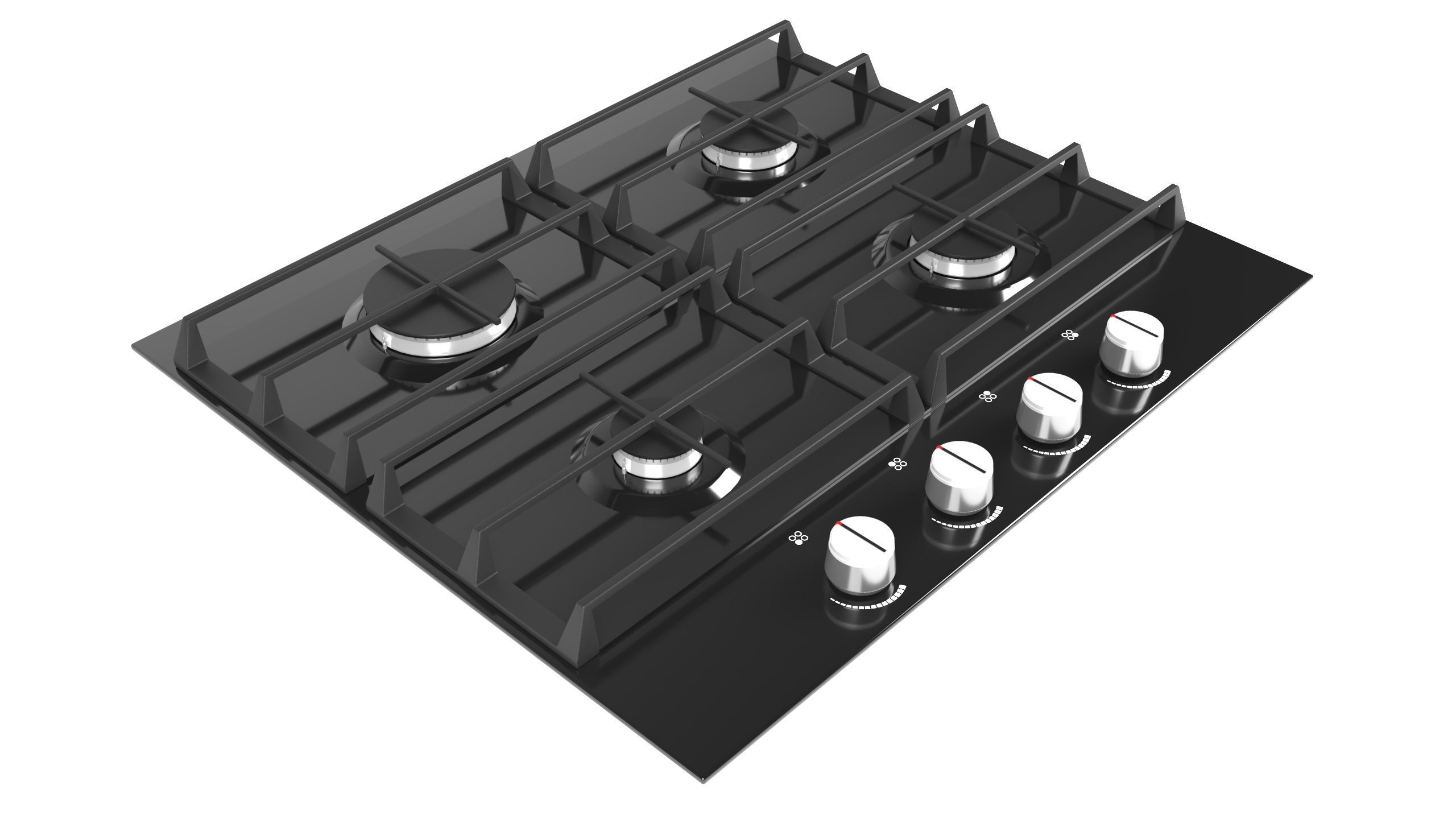 Minimal Modern Black stovetop 3D model_5