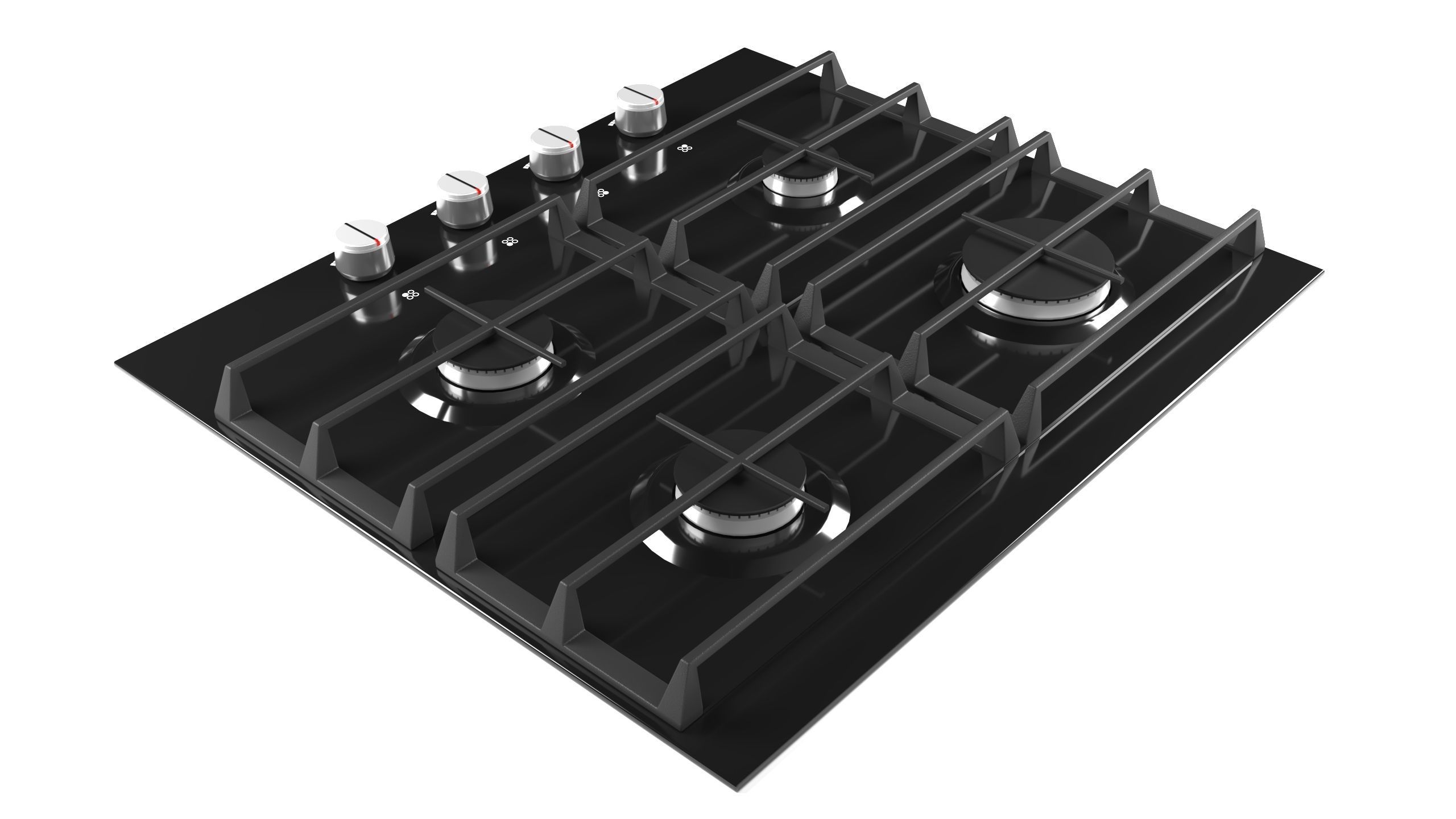 Minimal Modern Black stovetop 3D model_8