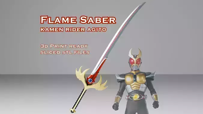 Flame Saber Sword -- Kamen Rider -- 3D Print Ready STL Files