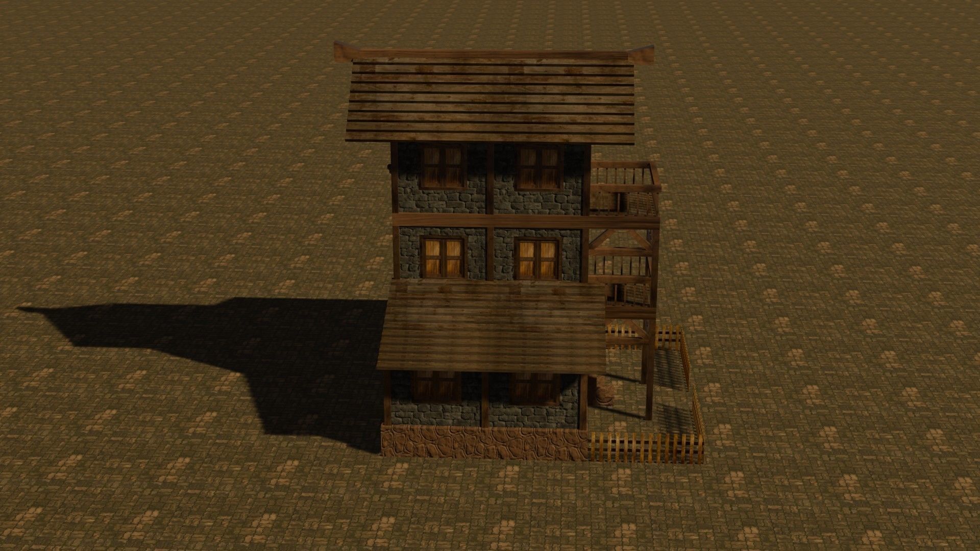 Medieval house eleven 16 Low-poly 3D model_6