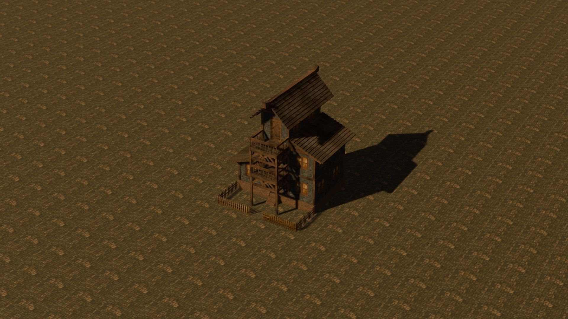 Medieval house eleven 16 Low-poly 3D model_13